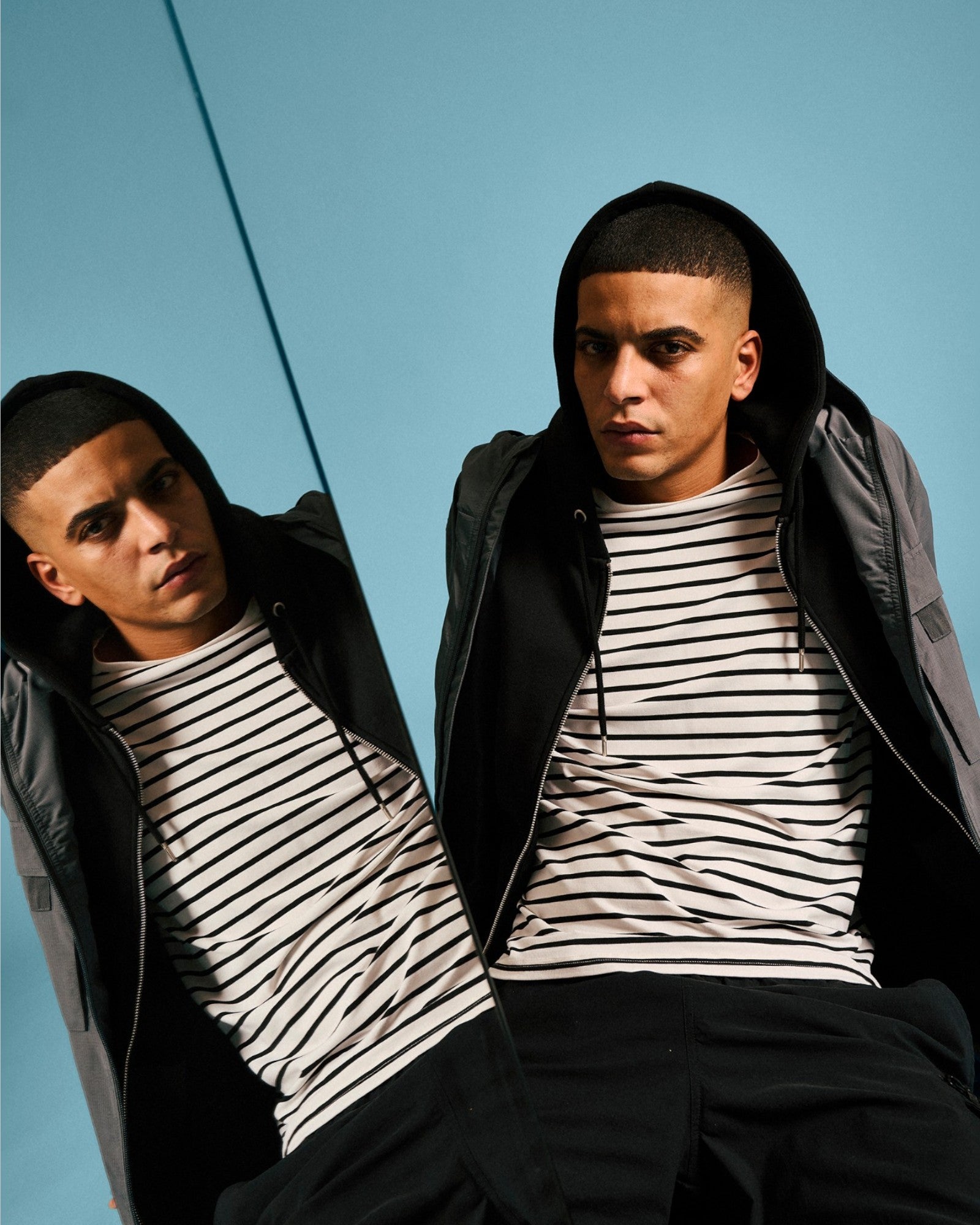 Resteröds Bamboo Tee - Black Stripes