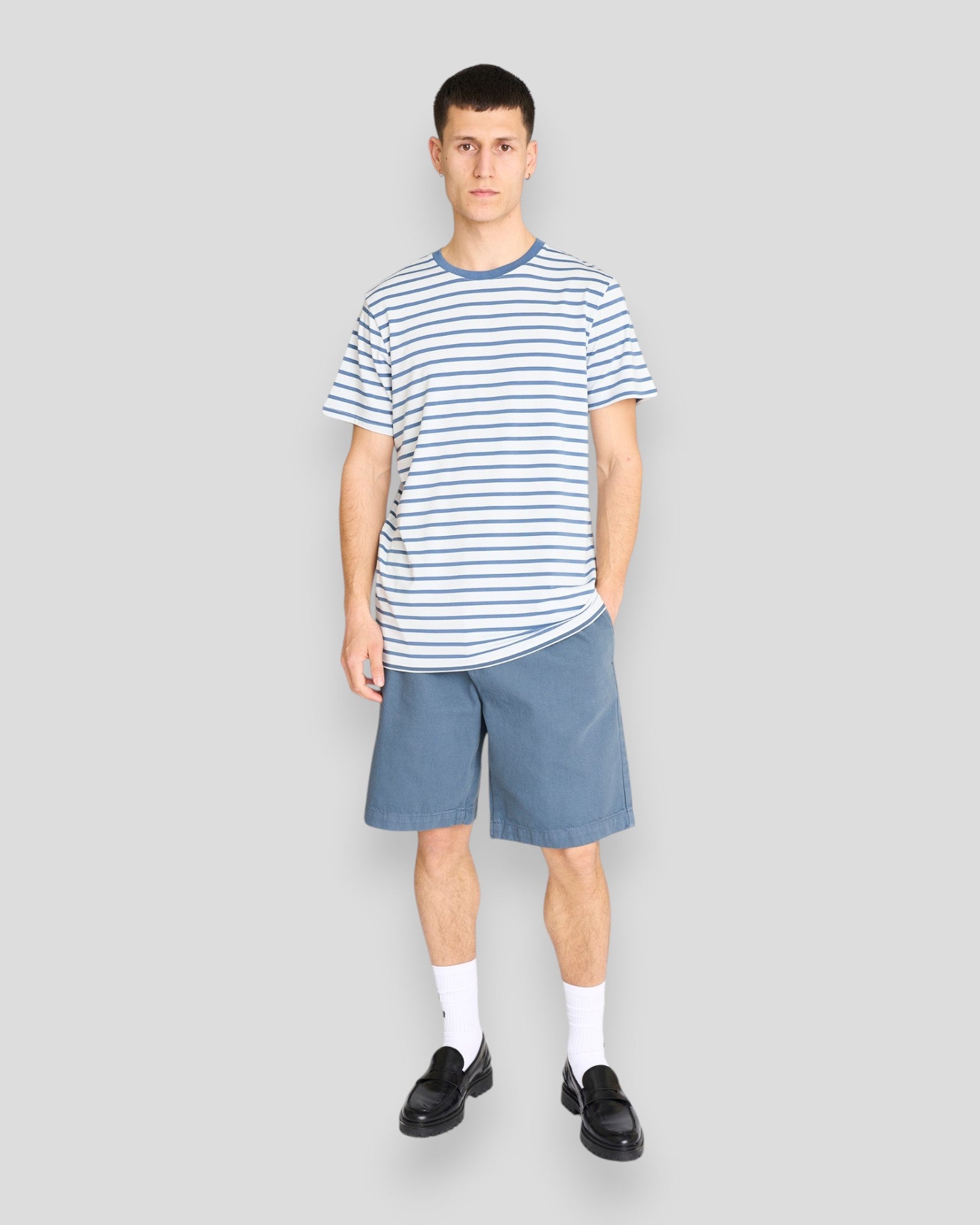 Resteröds Bamboo Tee - Blue Stripes