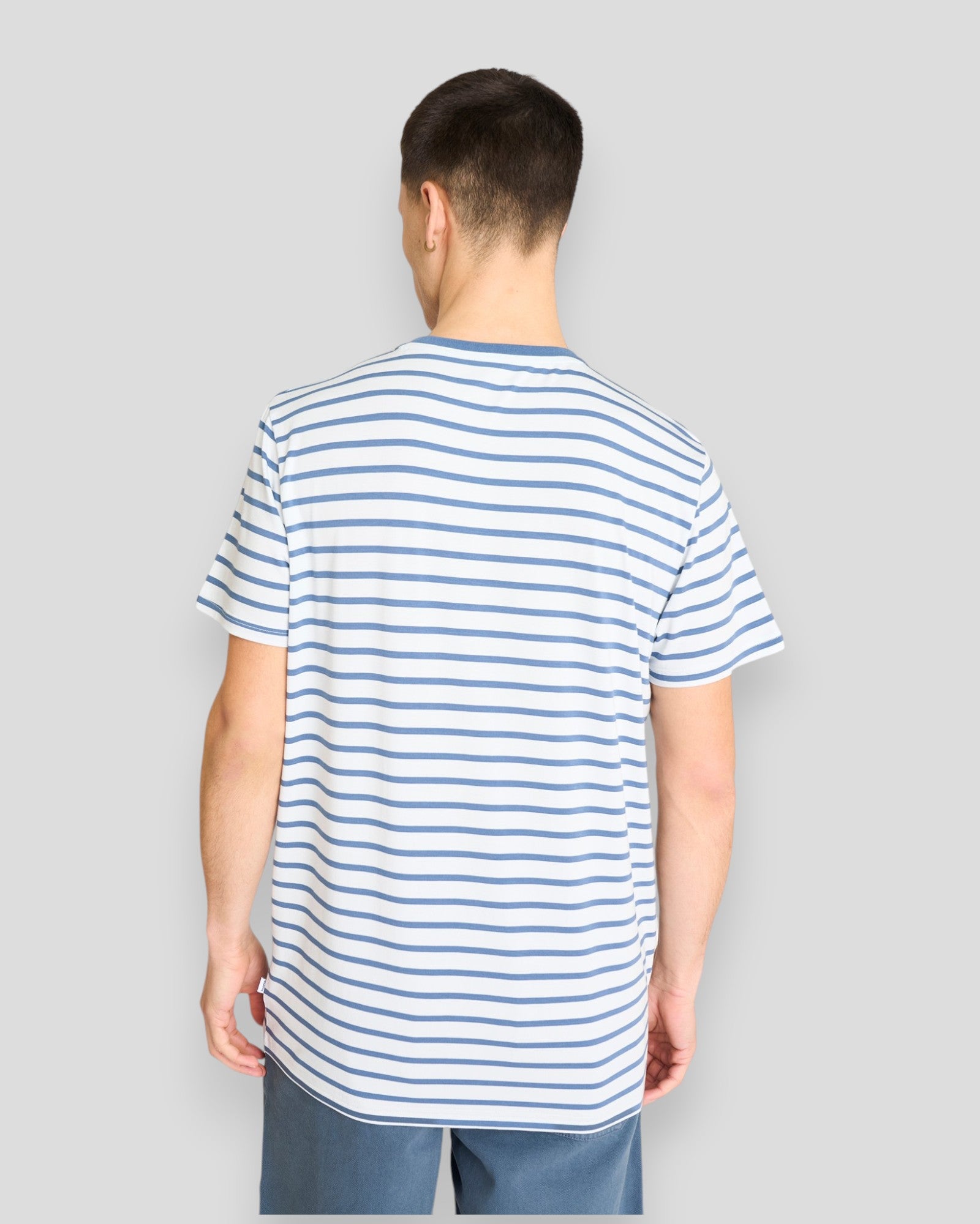Resteröds Bamboo Tee - Blue Stripes