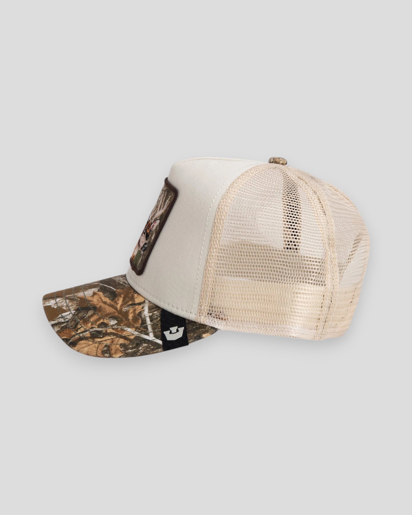 Goorin Bros Realtree Edge Bae Doe camouflage cap featuring a curved brim and adjustable strap, perfect for outdoor wear.