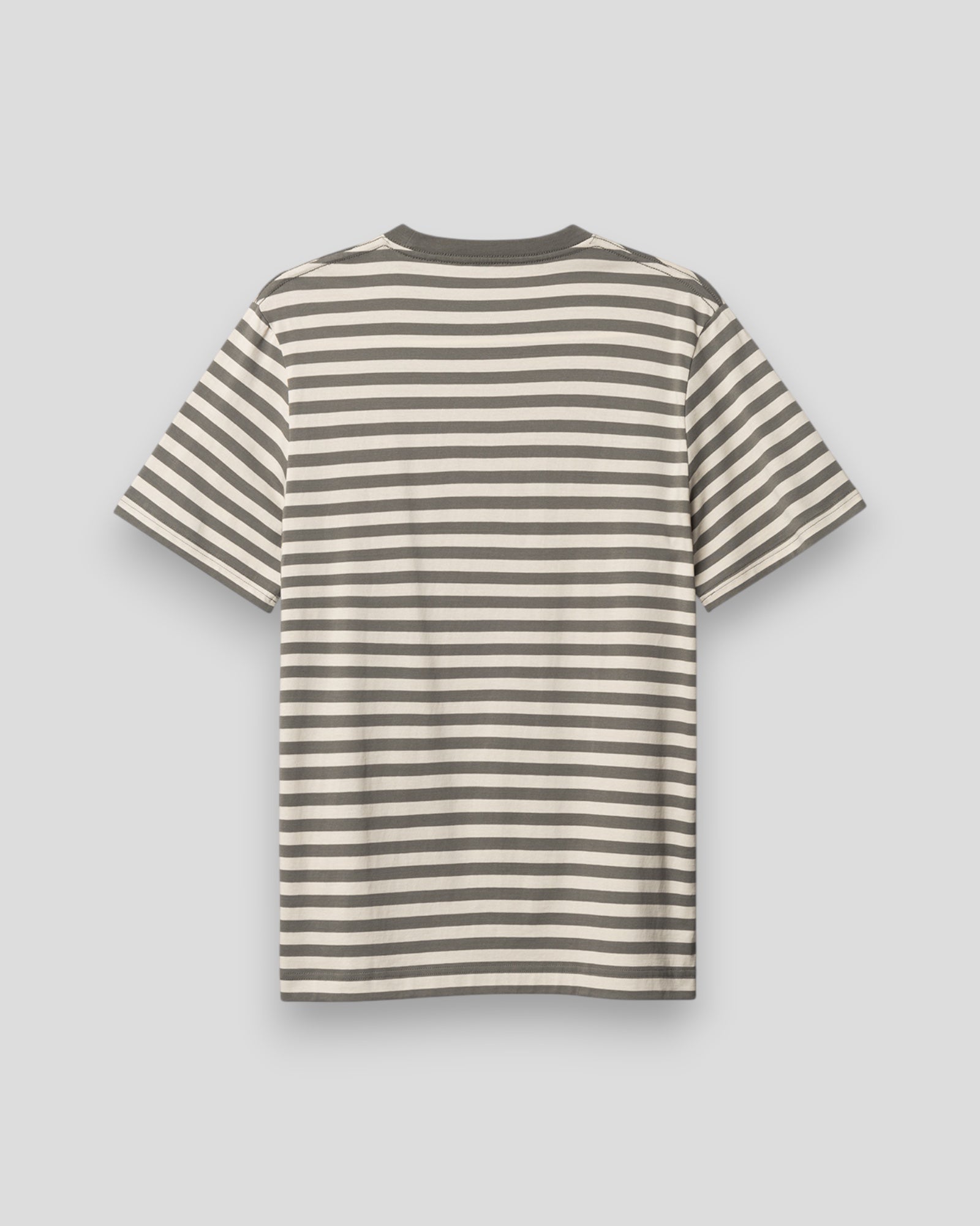 Grå Gabba Dune Logo Stripes SS T-shirt med logo og striber foran, casual herretøj, kortærmet design.