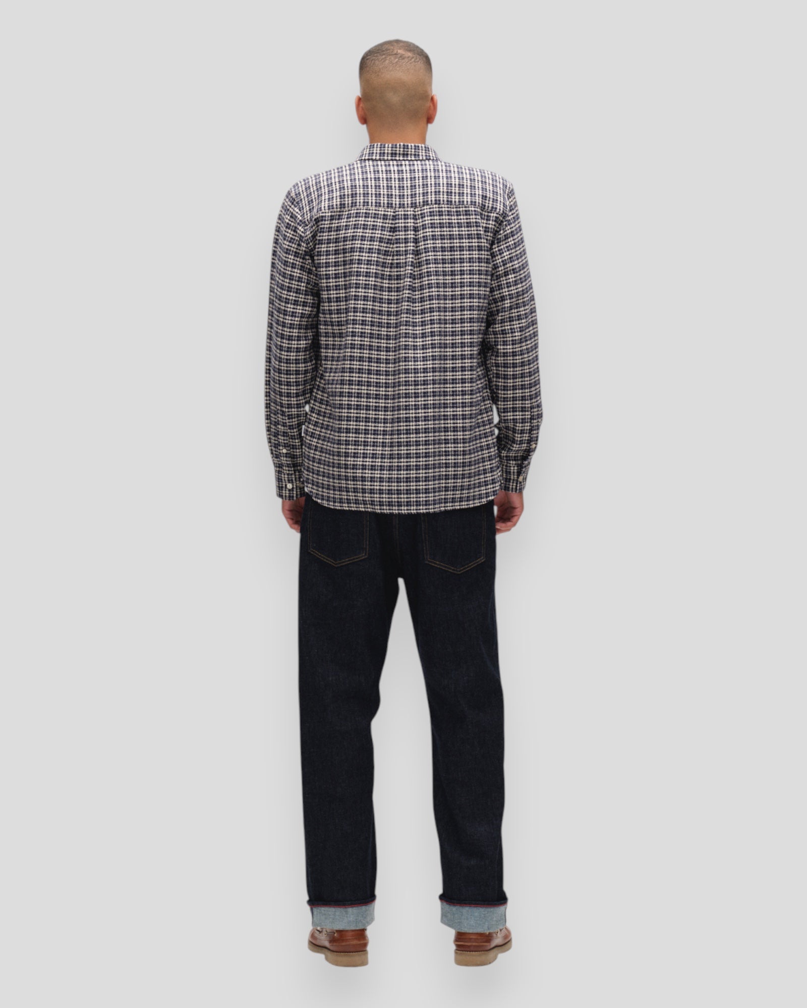 Sven Regular TX LS Shirt - Blue Check