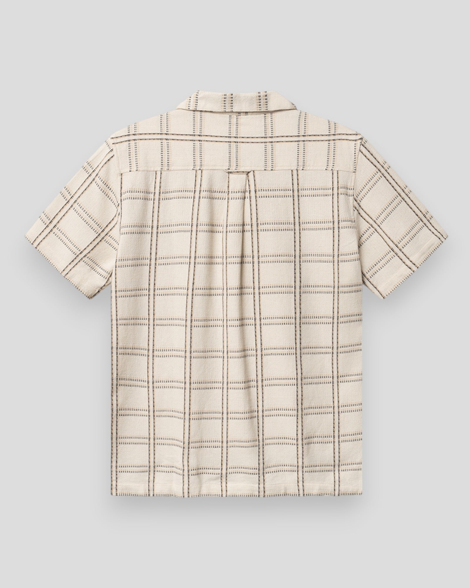 Gabba Sven Regular Resort Wire SS Shirt in beige check, lightweight casual shirt with button-up front and classic pattern.