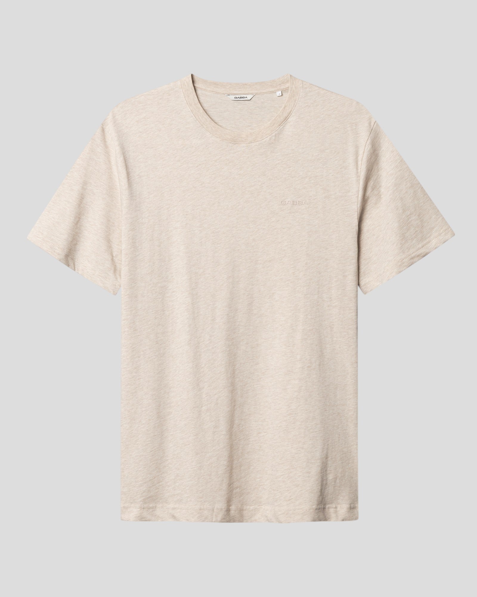 Gabba Dune Melange New SS T-Shirt i blødt melange-stof, casual tee med rund hals og kort ærme, foran billede.
