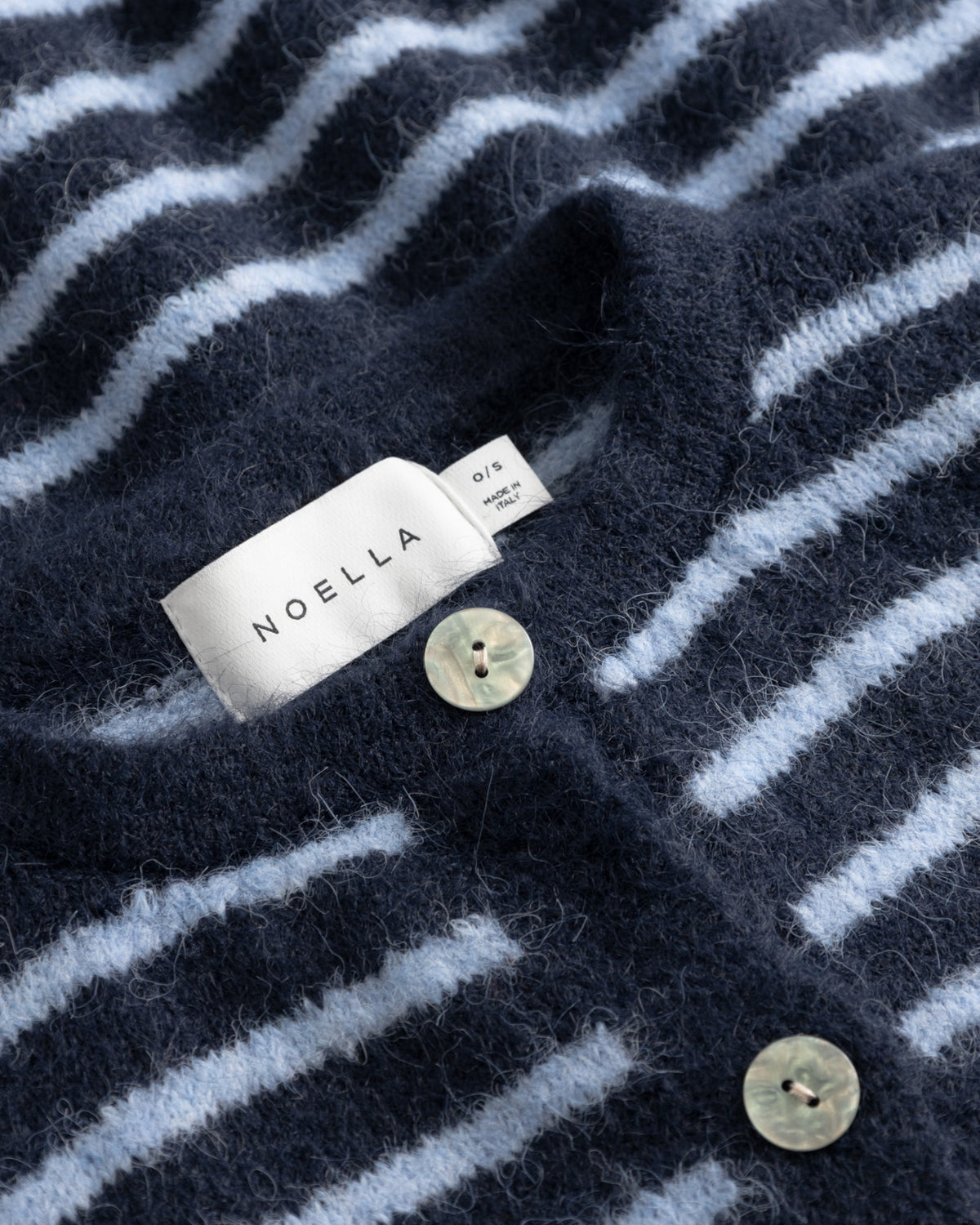 N-Mertice Knit Cardigan - Blue Stripe