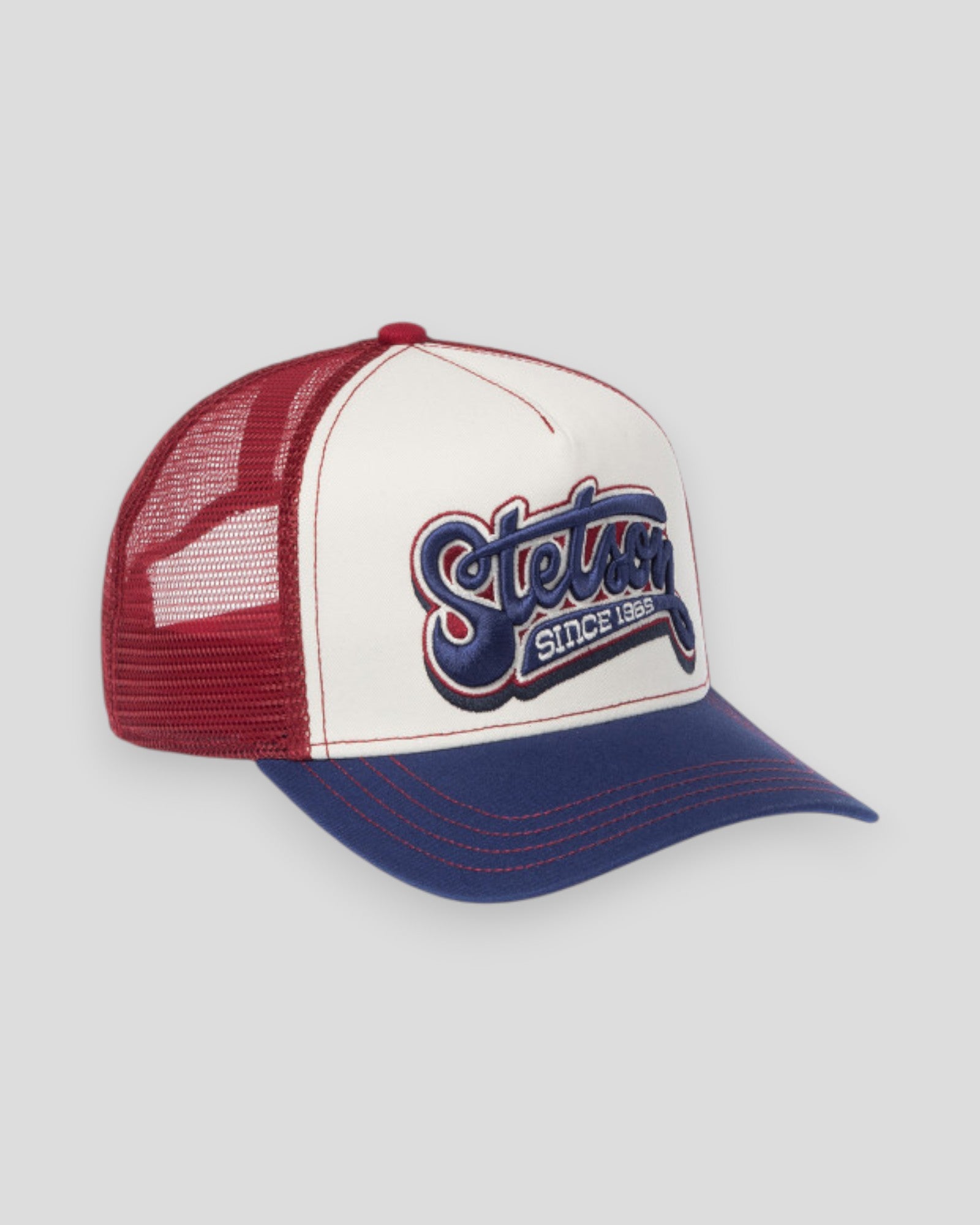 Trucker Cap Lettering - White/Blue/Wine