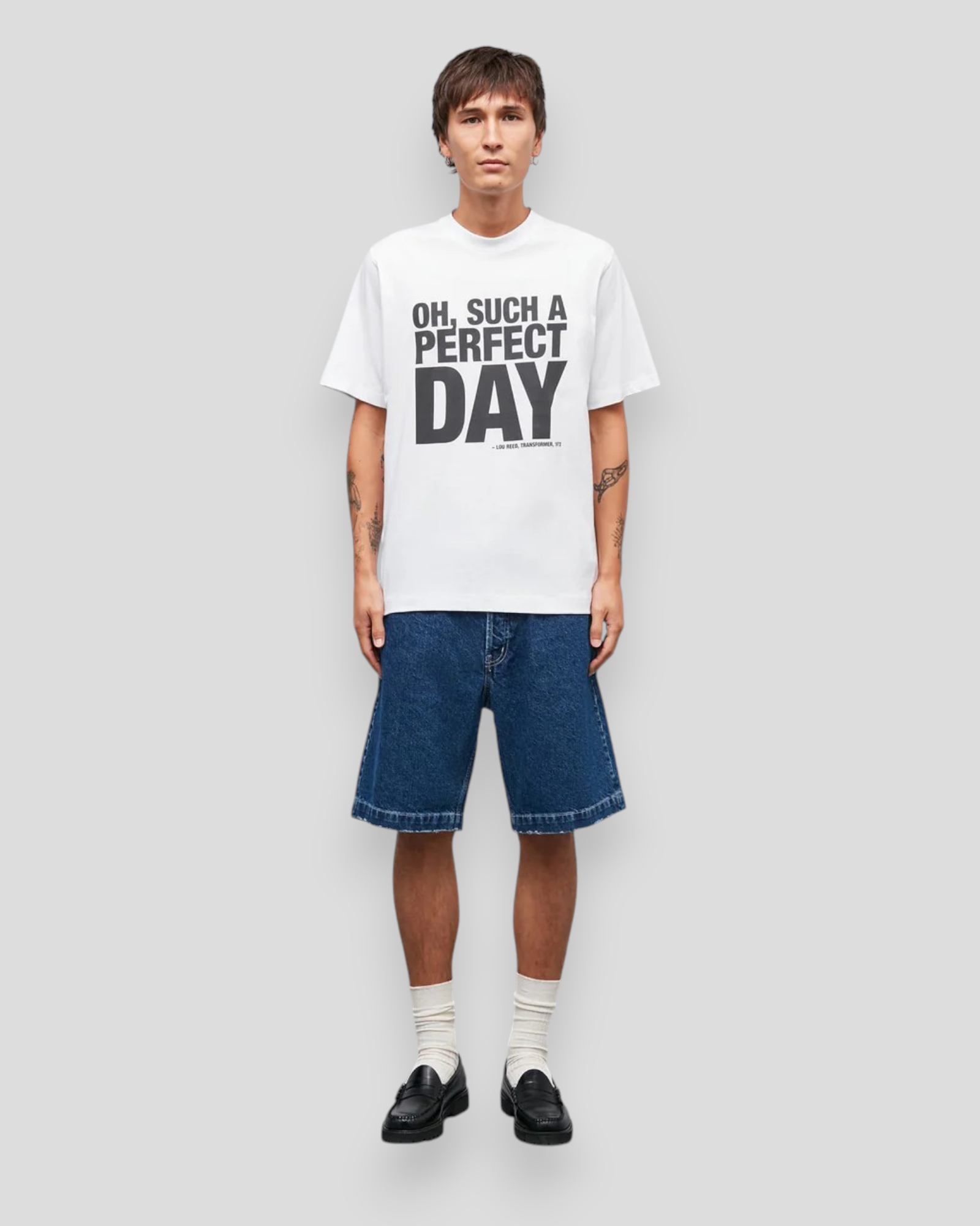 Cotton Jersey Frode Perfect Day Tee - White
