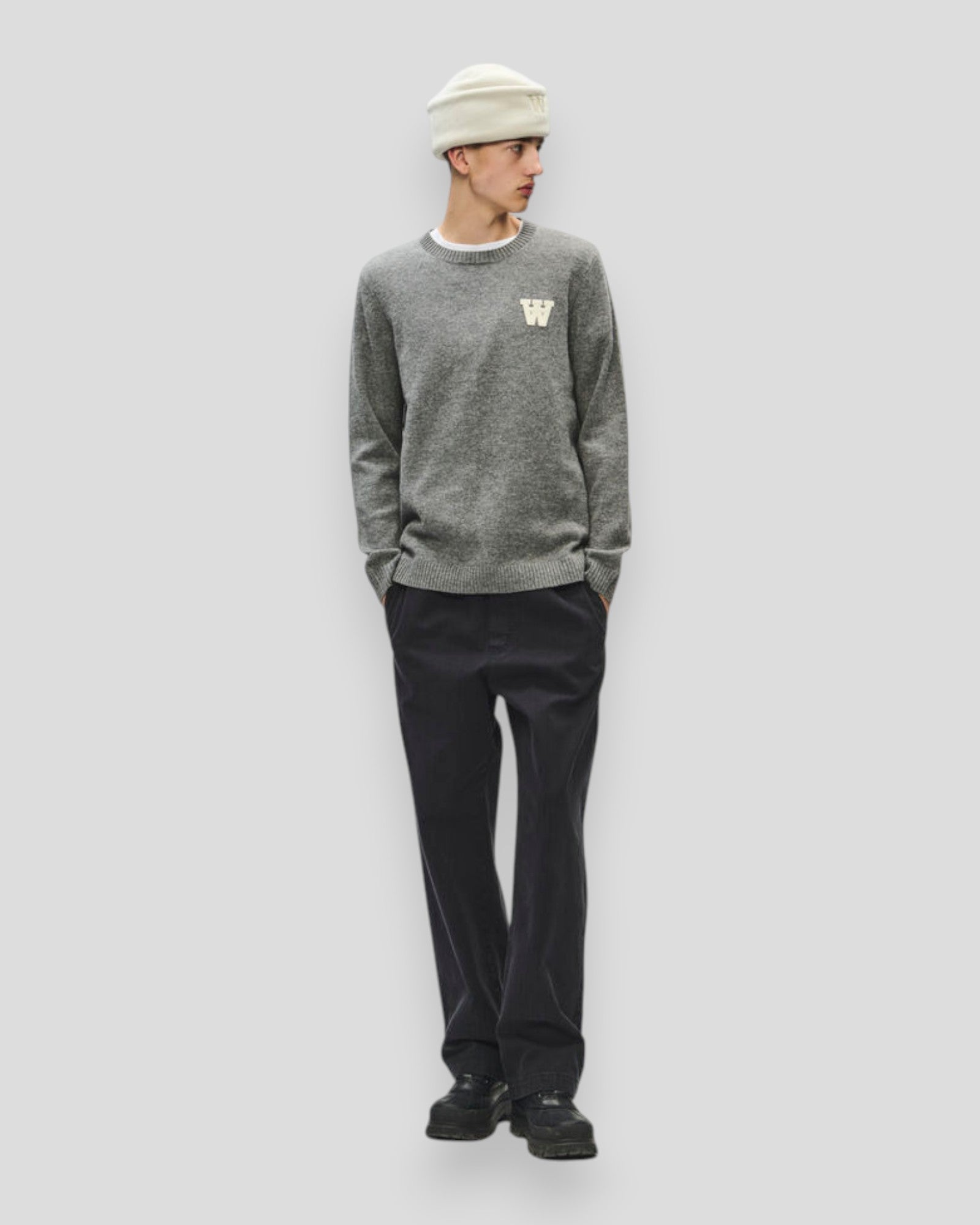 Tay L Pullover - Light Melange Grey
