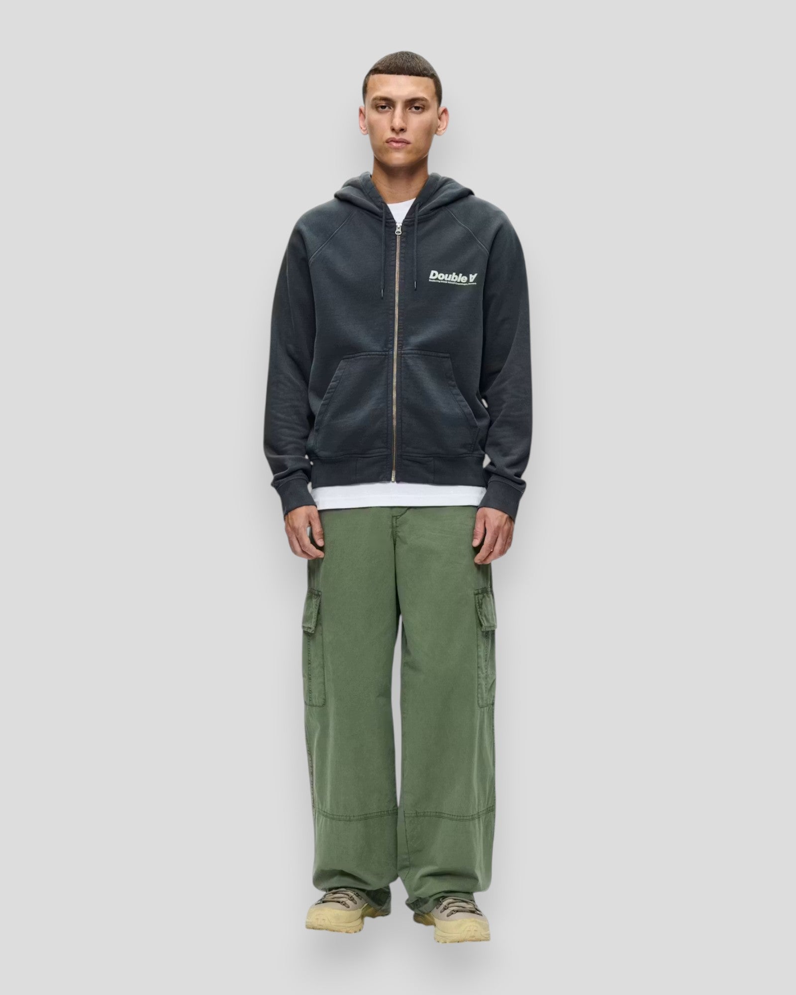 Sven Zipper Hoodie - Washed Black