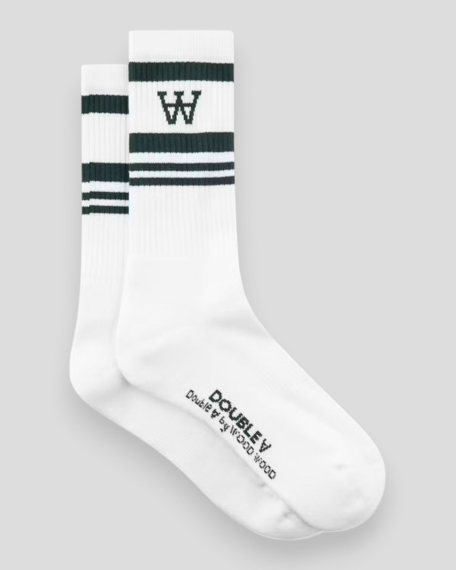 Ryder 2 Pack Sock - White/Black - White/Green