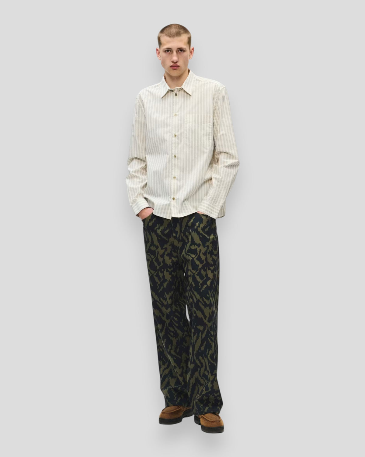 Adrian Shirt - Silver Birch Stripe