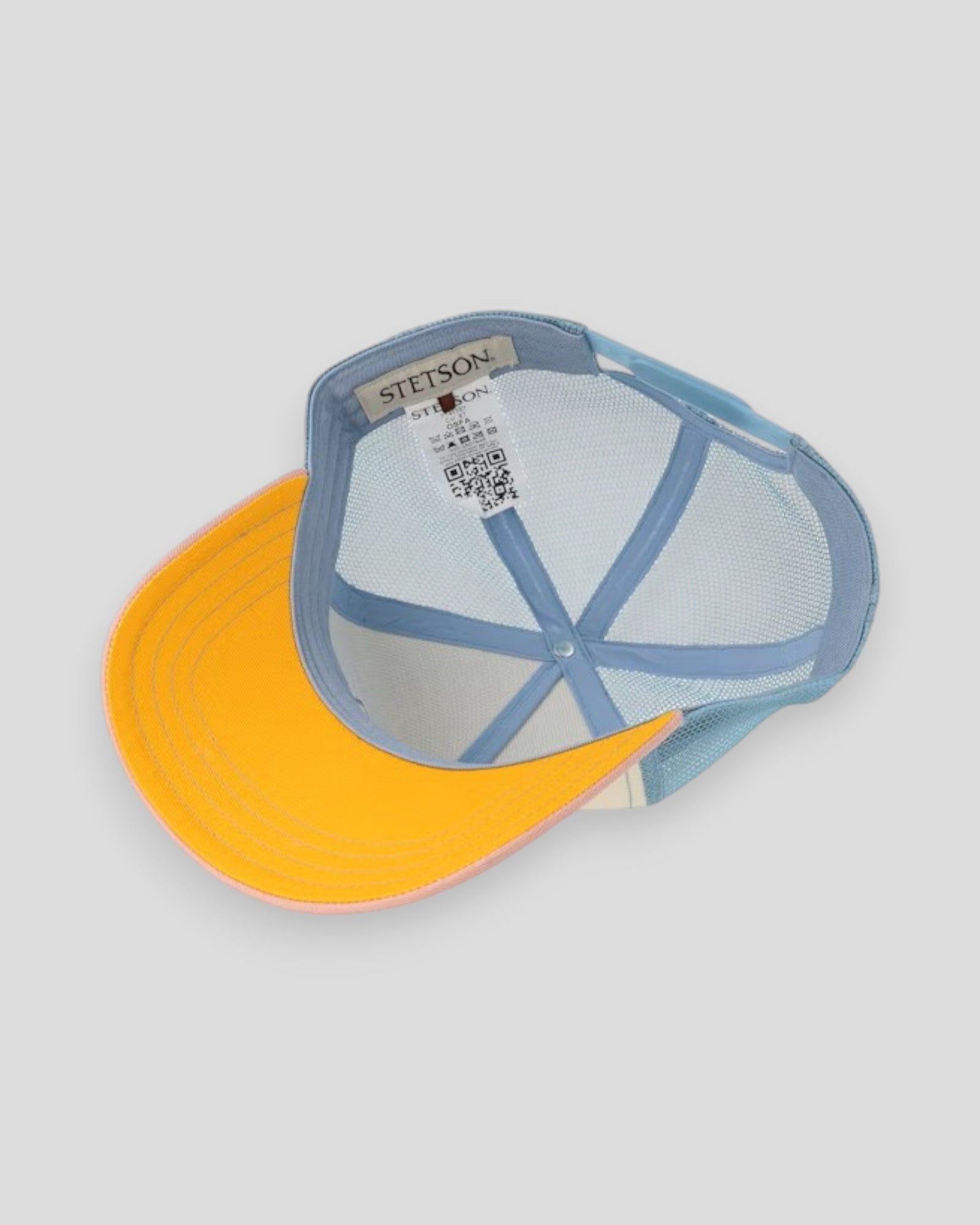 Stetson Trucker Cap American Diner in pink with mesh back and curved brim, casual headwear for outdoor wear.