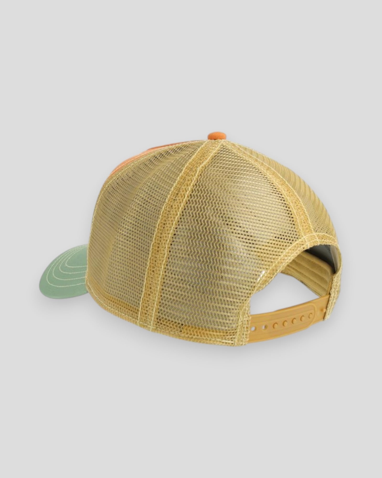 Orange Stetson Trucker Cap Honolulu with mesh back and adjustable strap, casual outdoors style, shown from front angle.