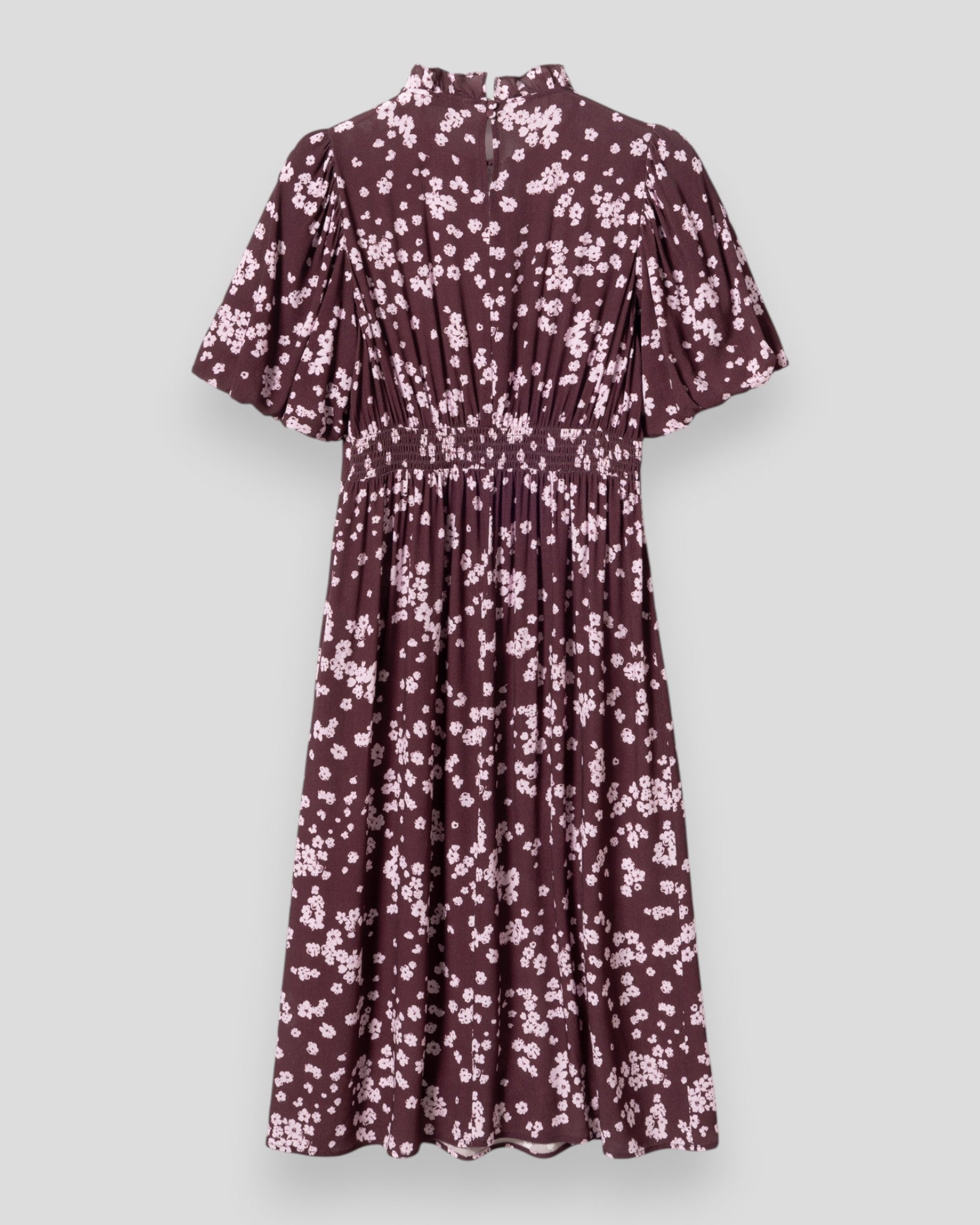 Noella N-Ruth kjole i Deja burgundy print med blomstrede mønster, langærmet og elegant til hverdag eller fest.