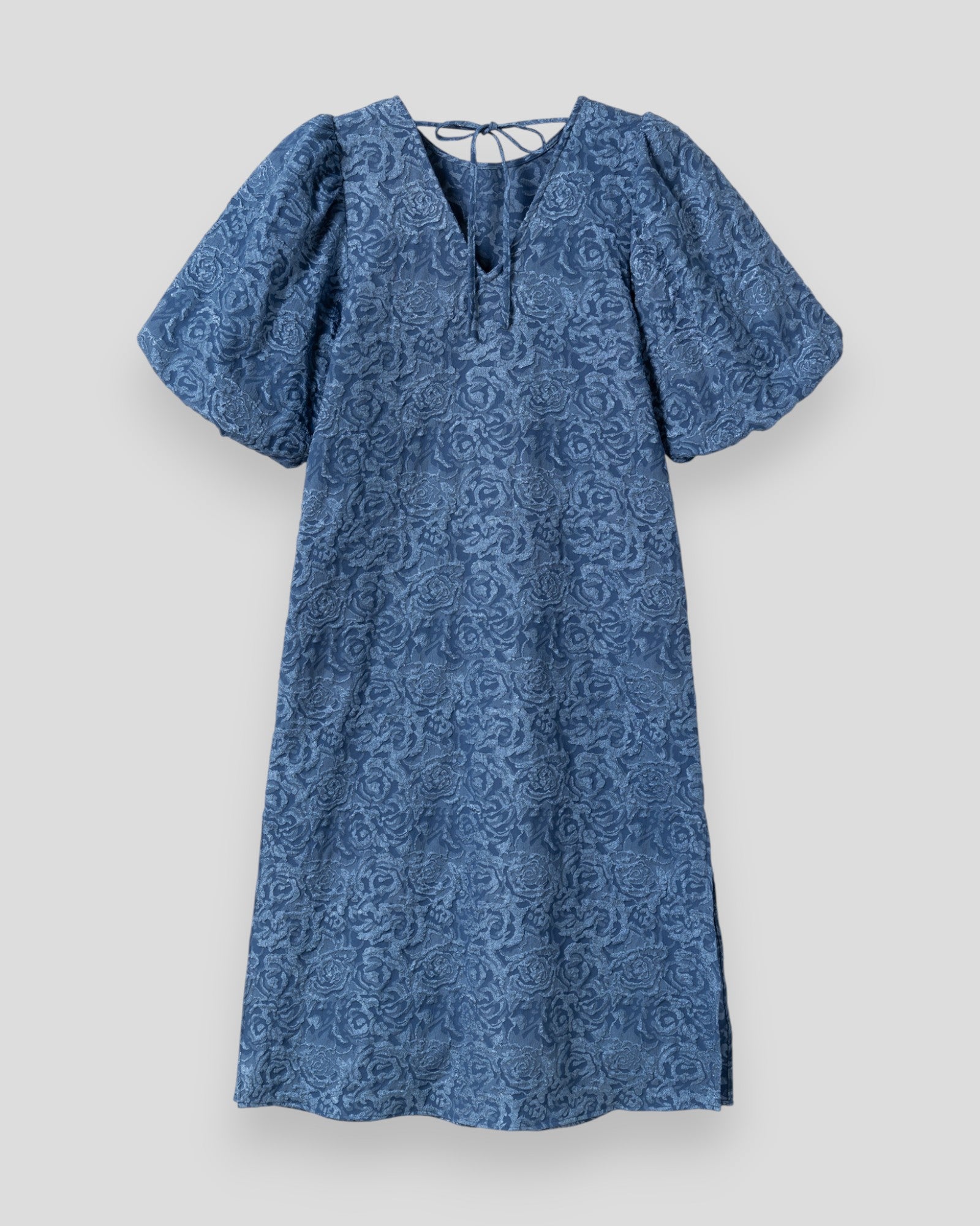 Noella N-Pastis long dress in dusty blue with flowing fabric and elegant design, perfect for stylish occasions.