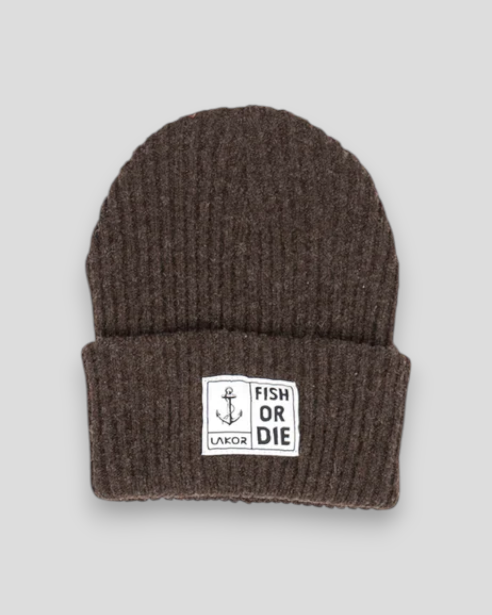 Fish or Die Beanie - Dark Brown