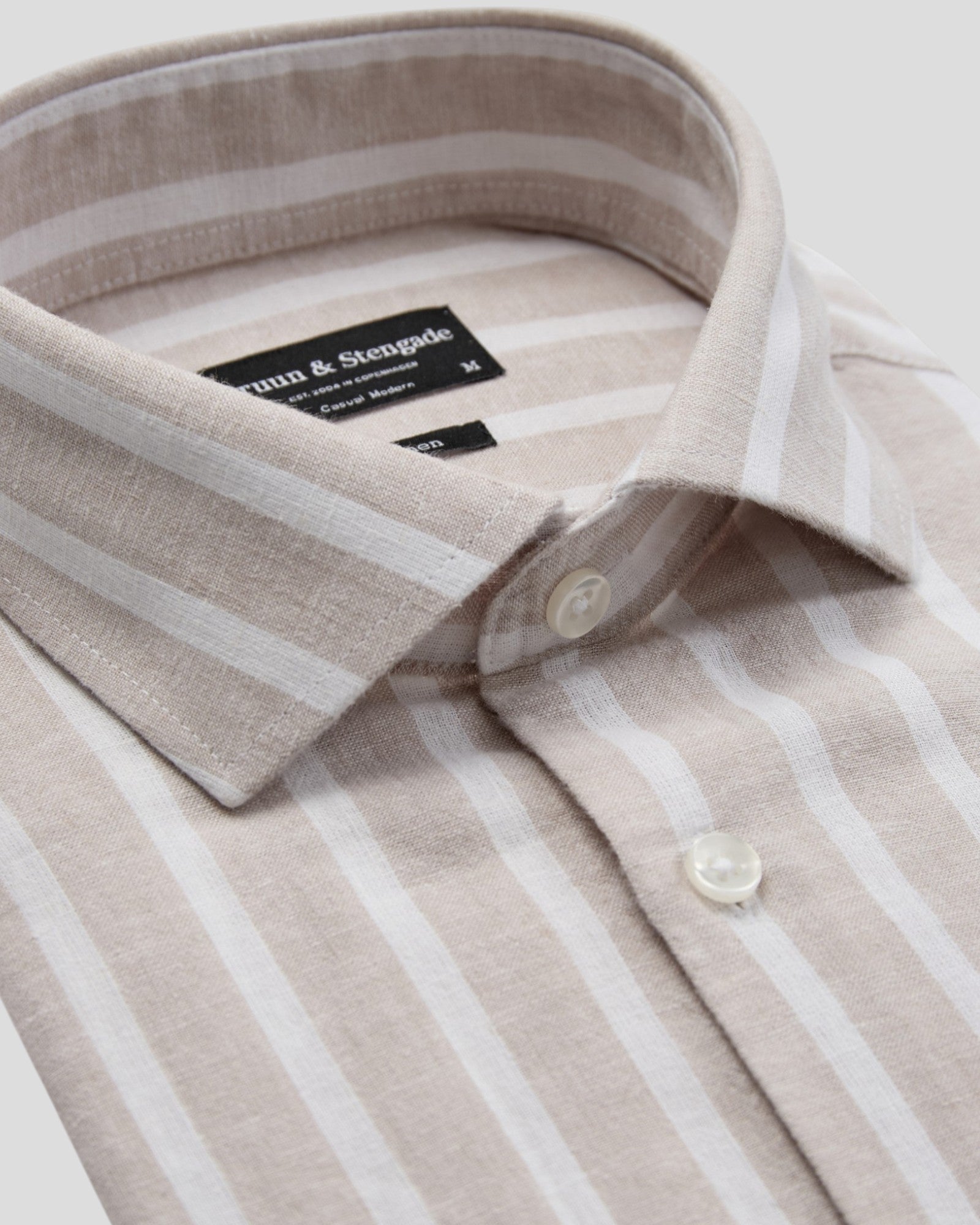Burgos Casual Modern Fit Shirt - Sand/White