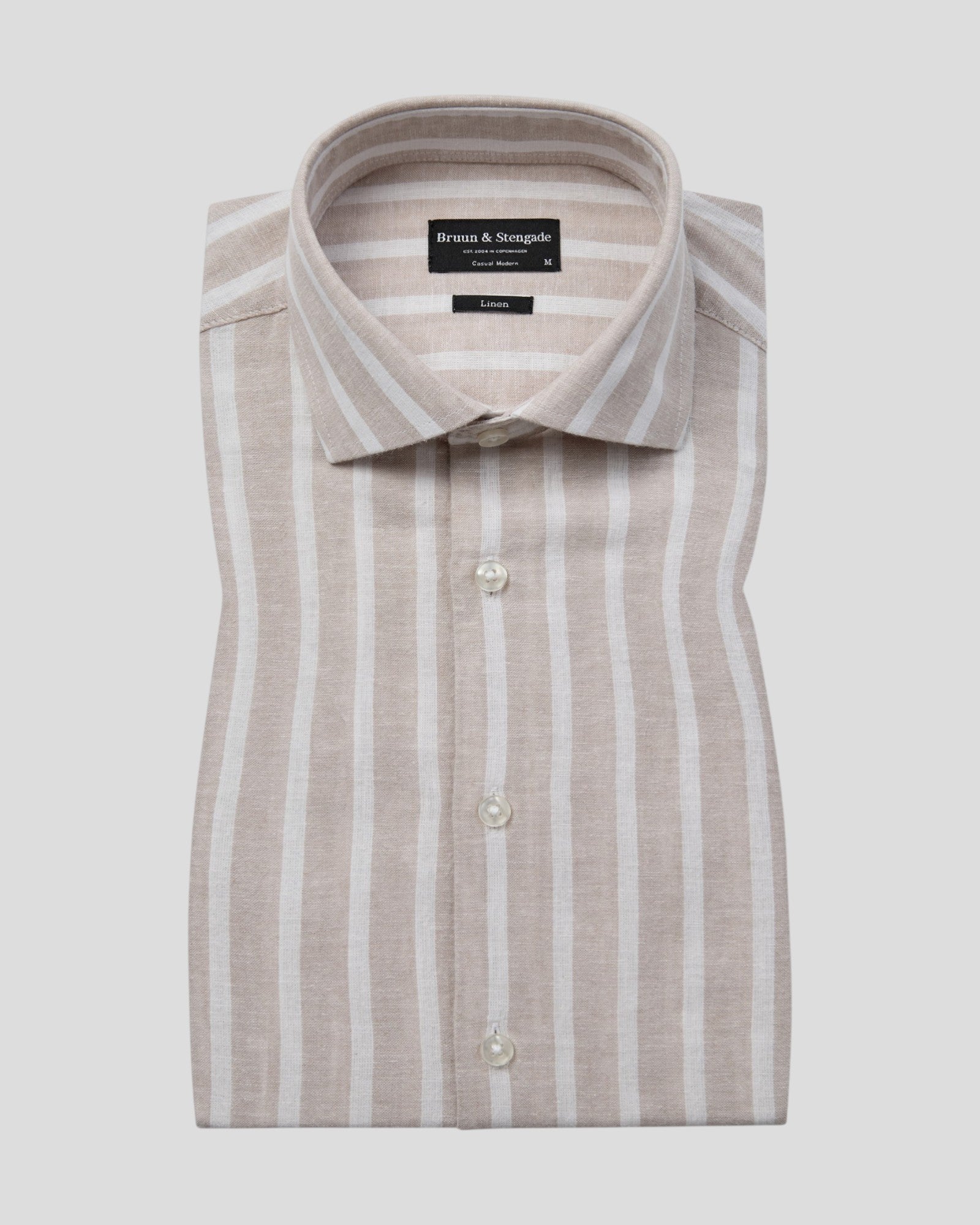 Burgos Casual Modern Fit Shirt - Sand/White