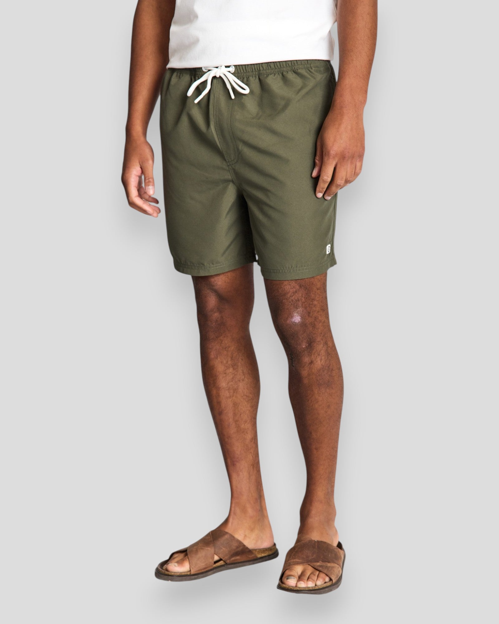 Damebadebukser i armygrøn fra Bruun & Stengade, Havana Regular Fit Swim Shorts, afslappet stil, nem at se i billedet.