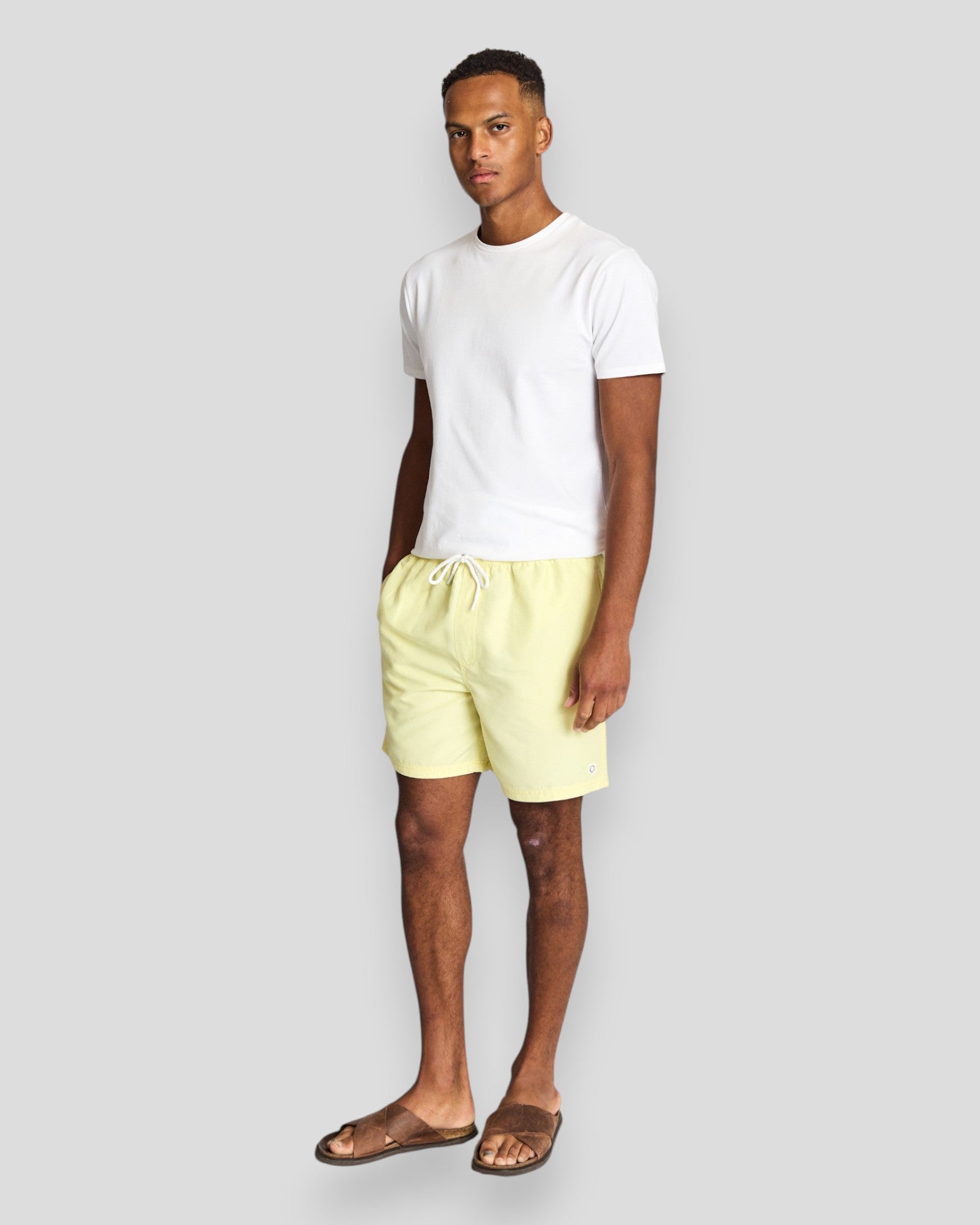 Havana regular fit badebukser i Lemonade farve fra Bruun & Stengade, afslappede shorts til sommerbadning.