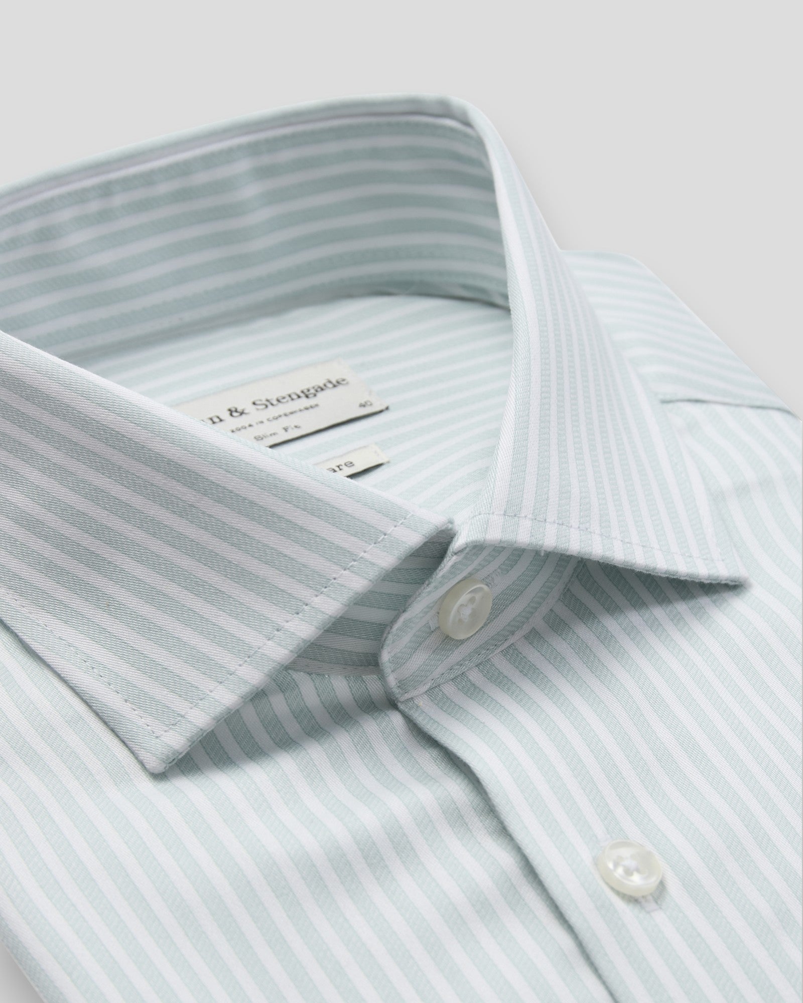 Ignacio Slim Fit Shirt - Light Green/White