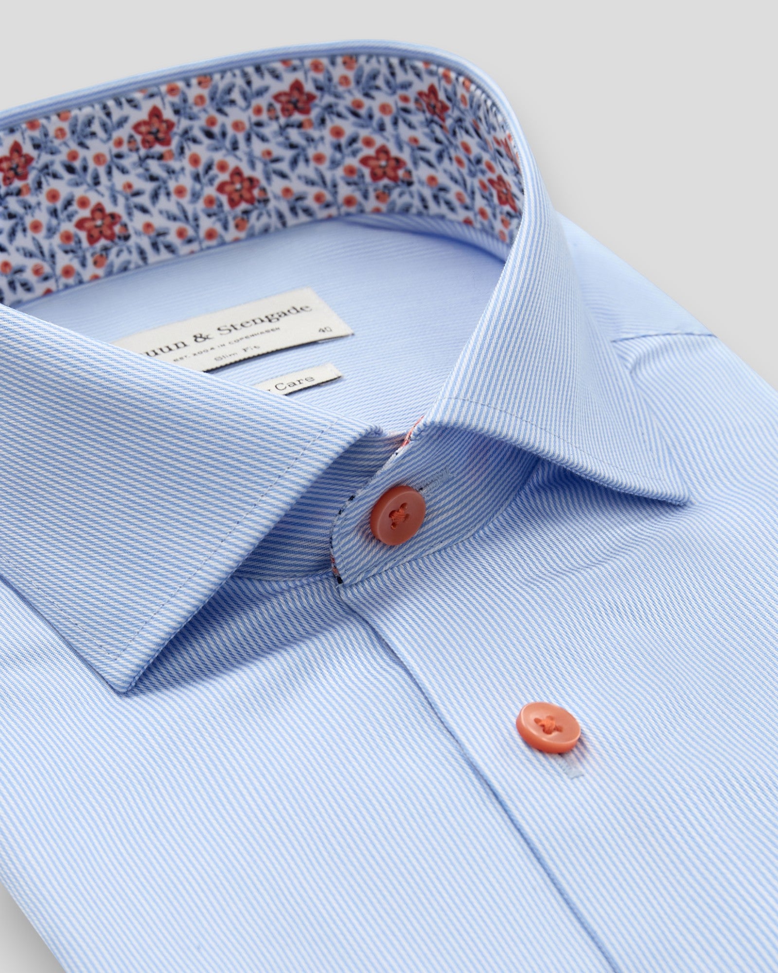 Wael Slim Fit Shirt - Light Blue/White