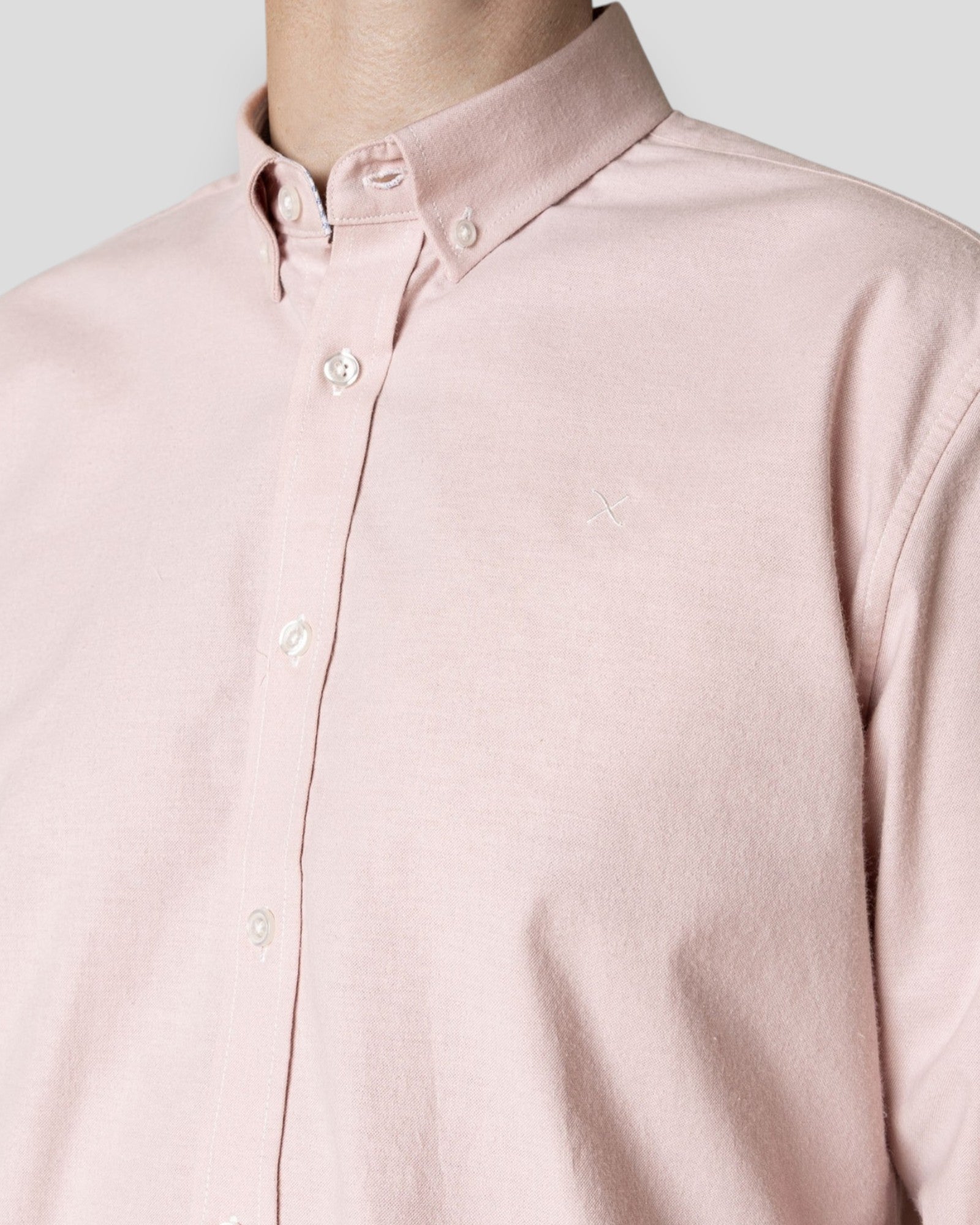 Clean Cut Copenhagen Oxford Stretch Plain LS shirt in violet ice, long-sleeve casual shirt with a smooth fabric finish.