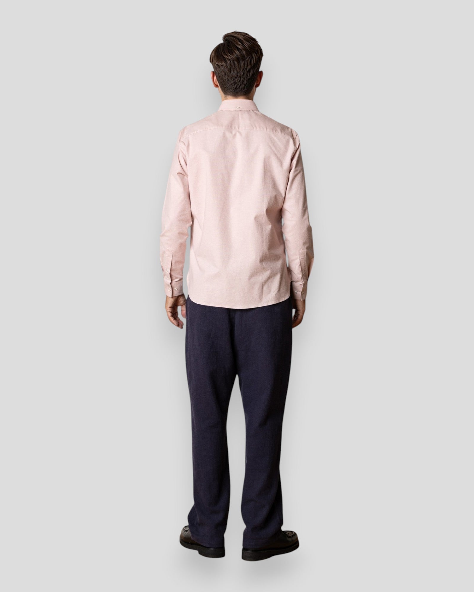 Clean Cut Copenhagen Oxford Stretch Plain LS shirt in Violet Ice, long-sleeve casual shirt with a classic fit and smooth fabric.