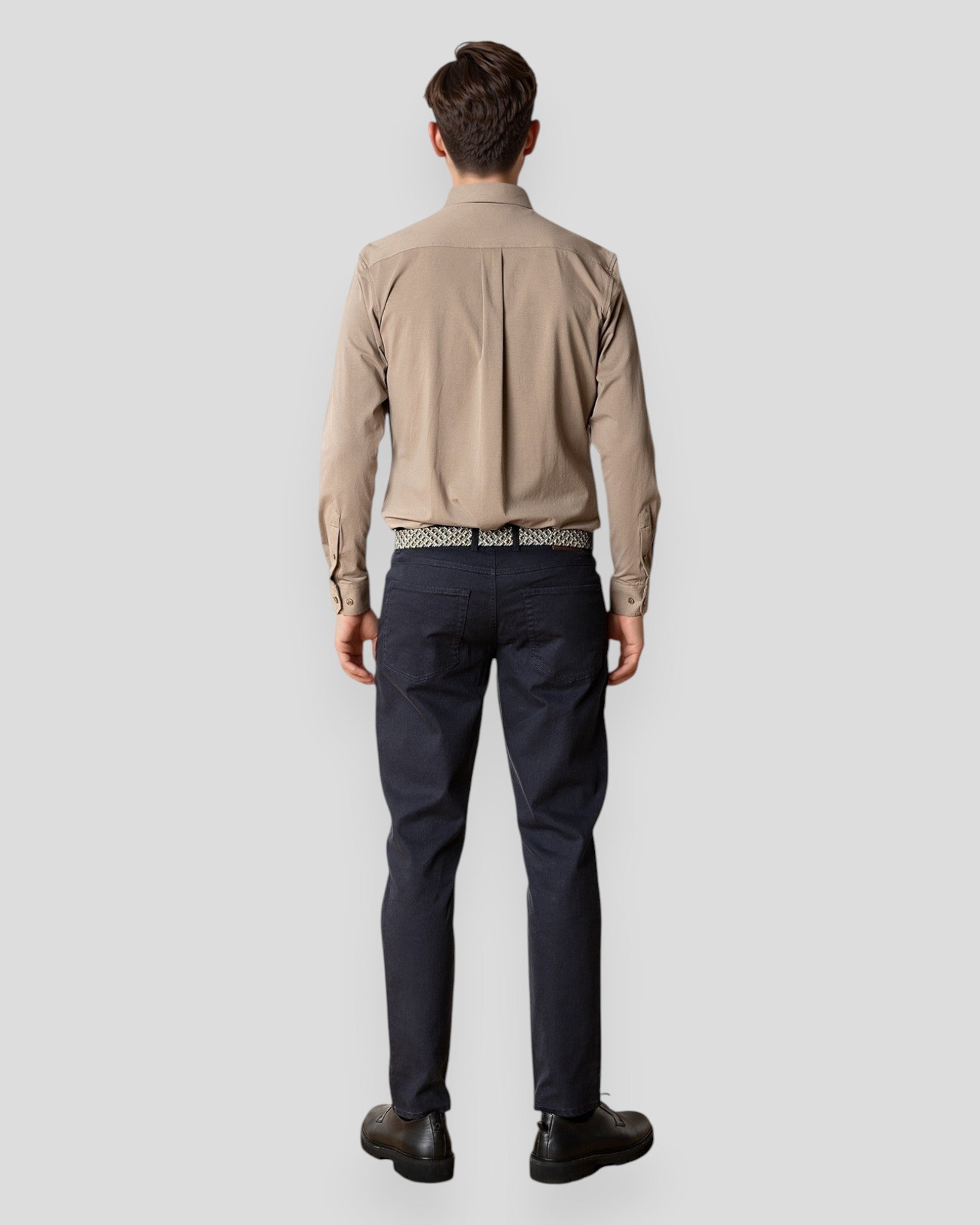 Clean Formal Stretch Shirt LS - Brindle Beige