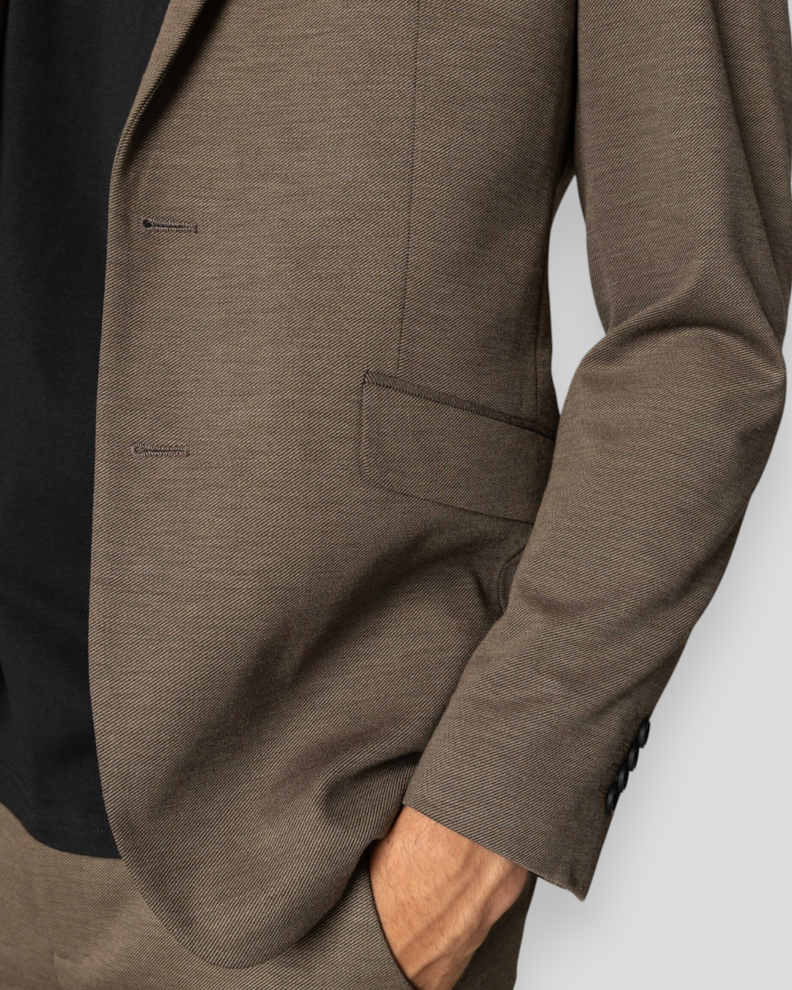 Milano Brendon Jersey Blazer - Dark Khaki