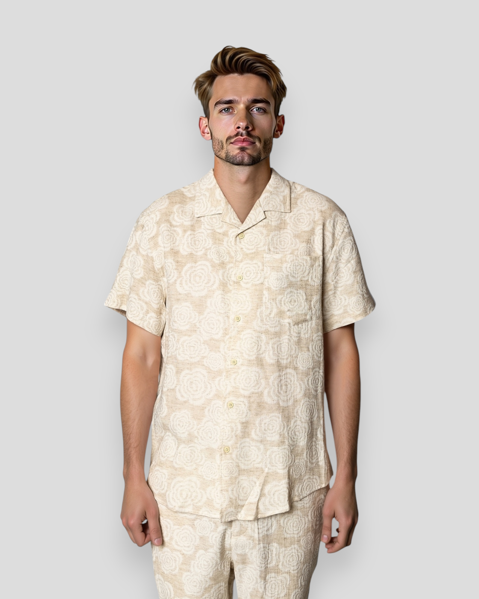 Bowling Carter Linen Shirt SS - Ecru