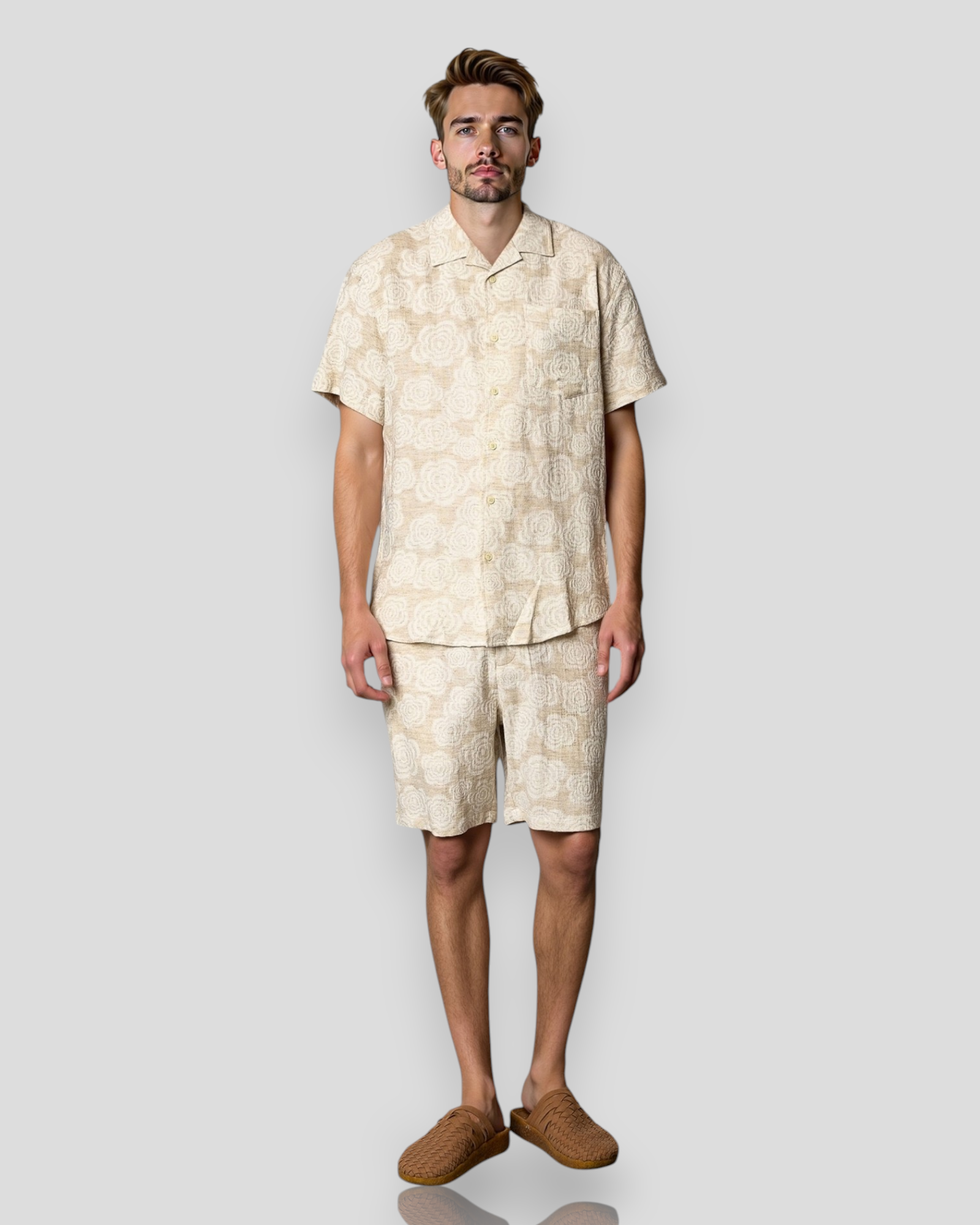 Bowling Carter Linen Shirt SS - Ecru