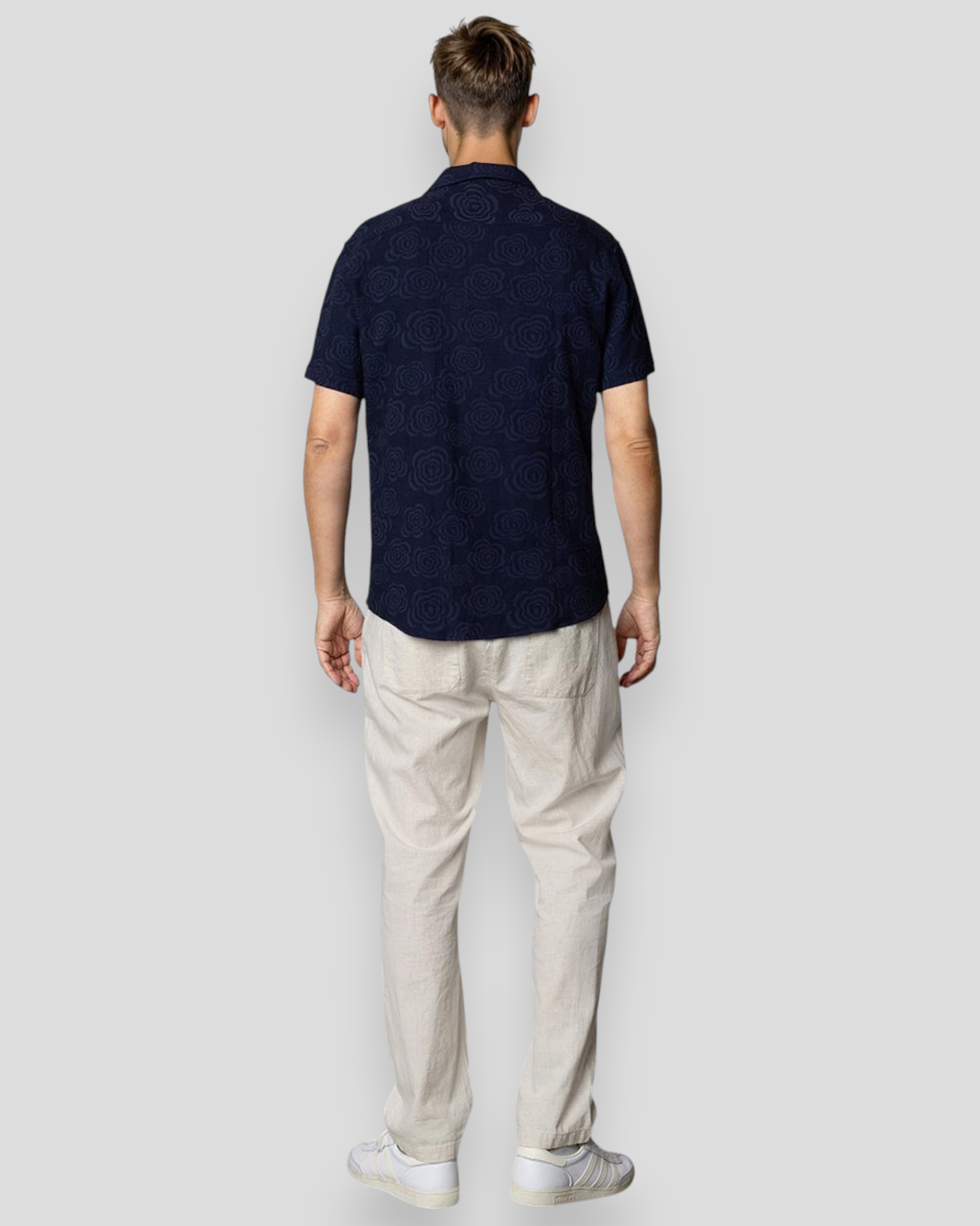 Bowling Carter Linen Shirt SS - Navy