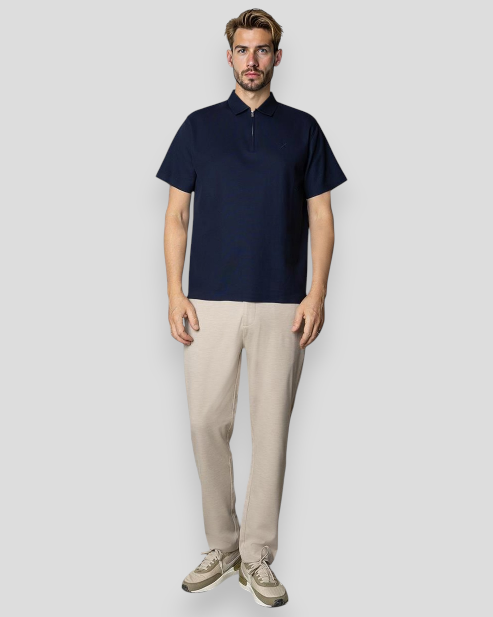 Joss Polo SS Half Zip - Navy