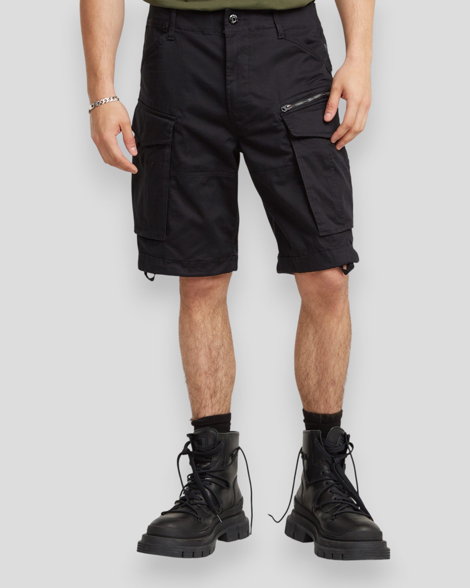 Rovic Zip Relaxed Shorts - Black