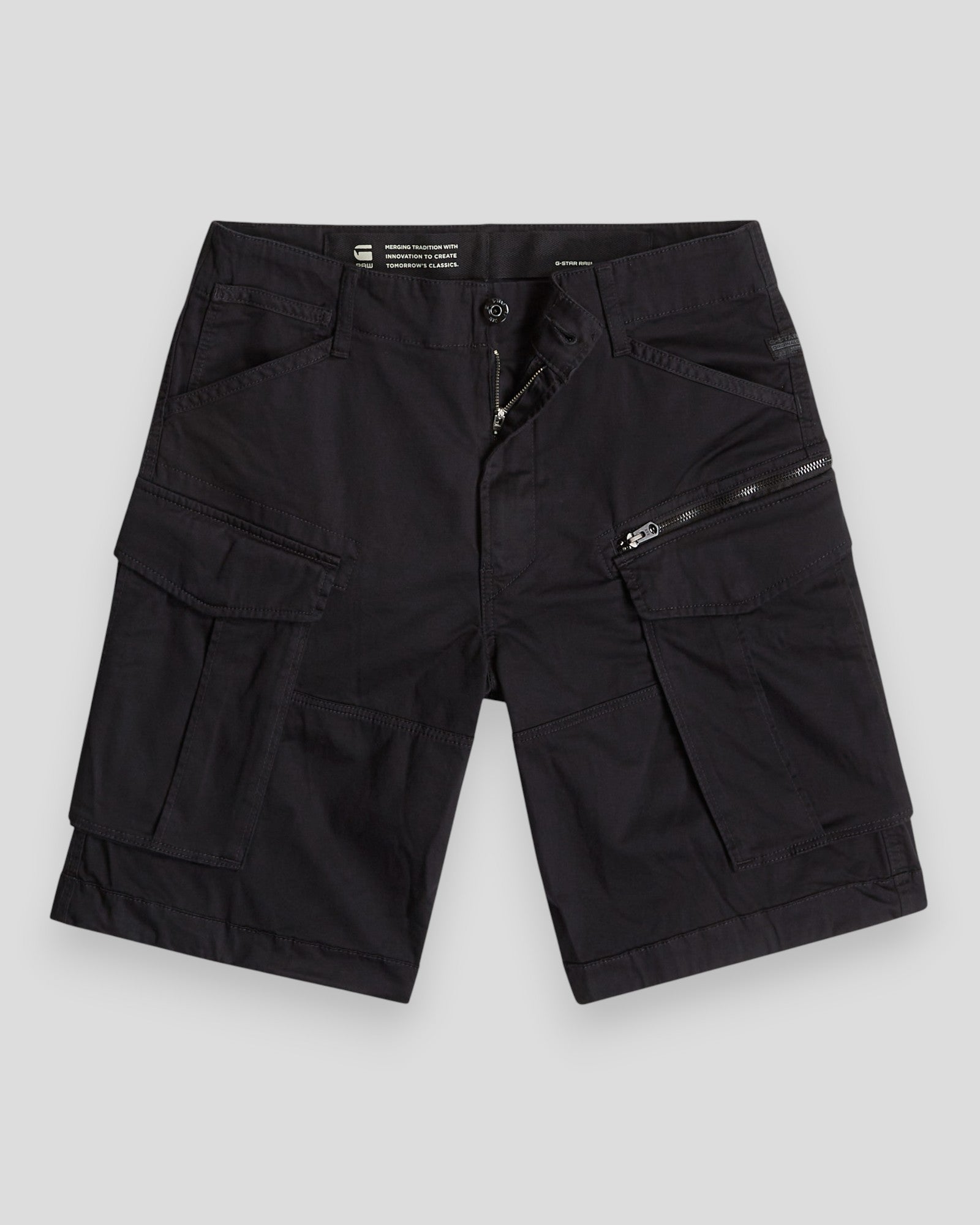 Rovic Zip Relaxed Shorts - Black