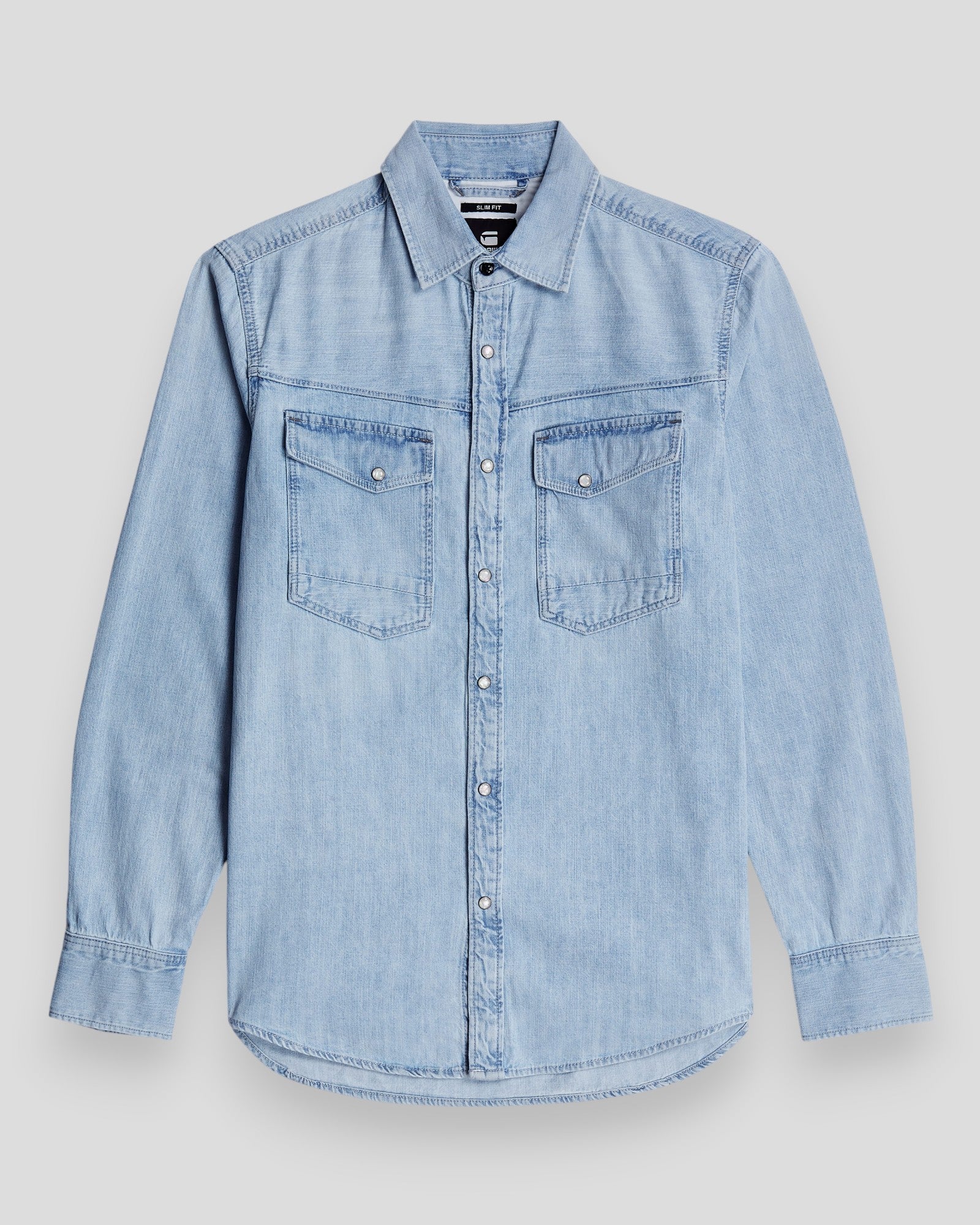 Dakota Slim Shirt L/S - Sun Faded Blue Mist