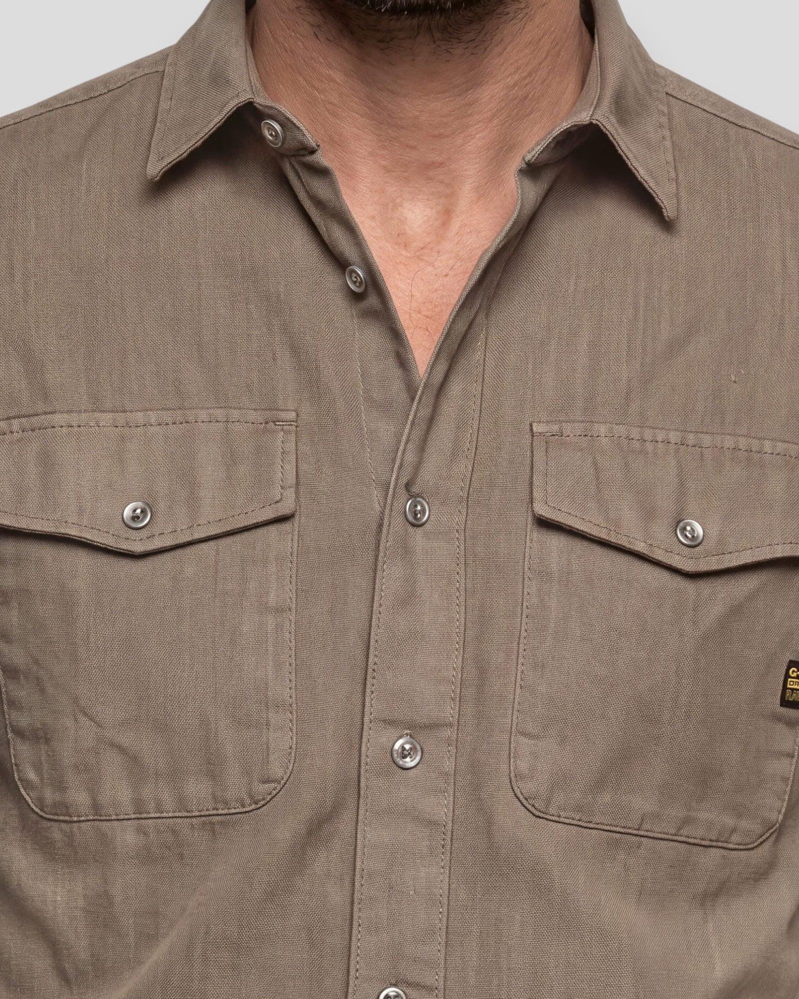 Marine Slim Shirt LS - Fossil GD