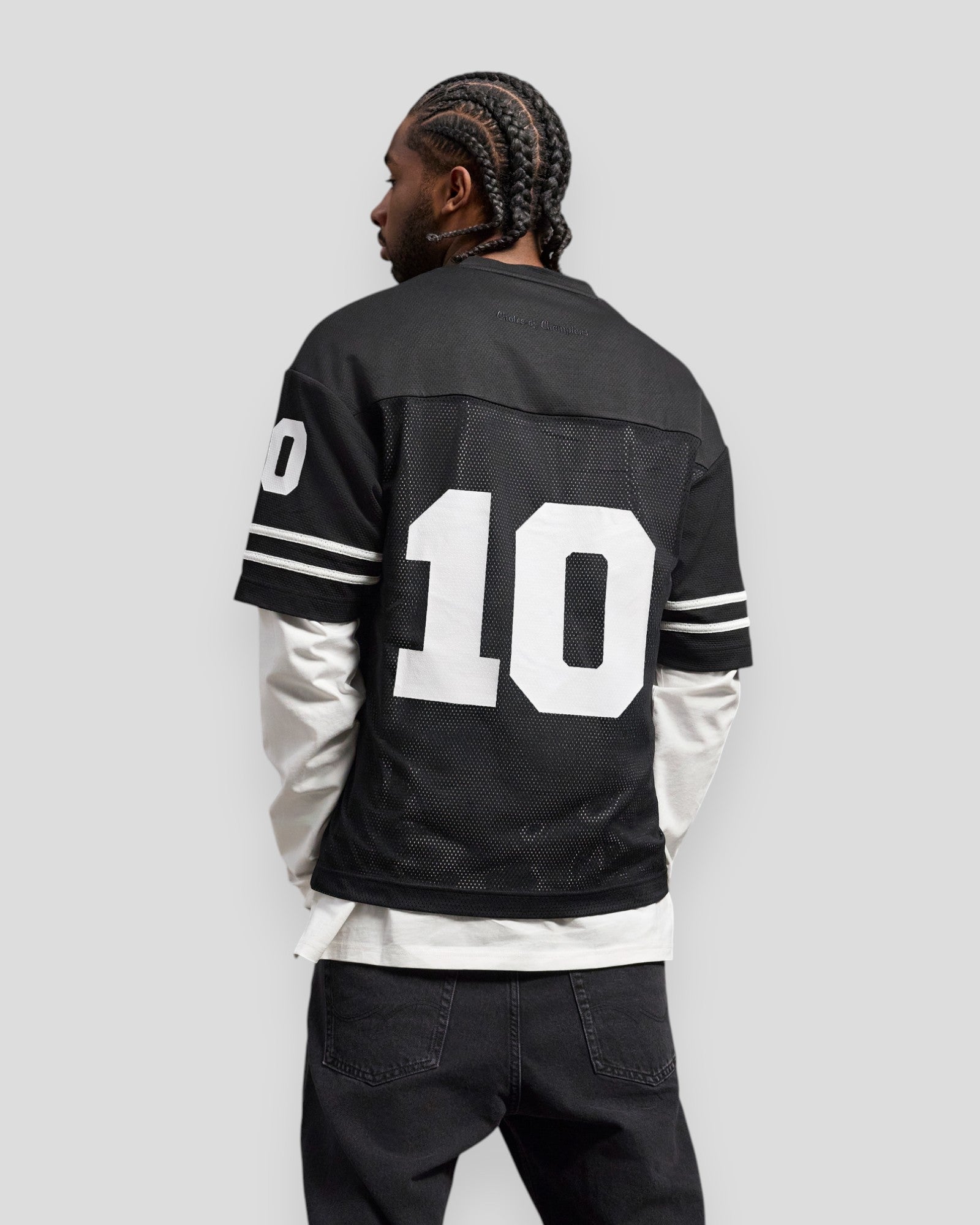 Boxy Football Mesh Jersey SS - Black Beauty