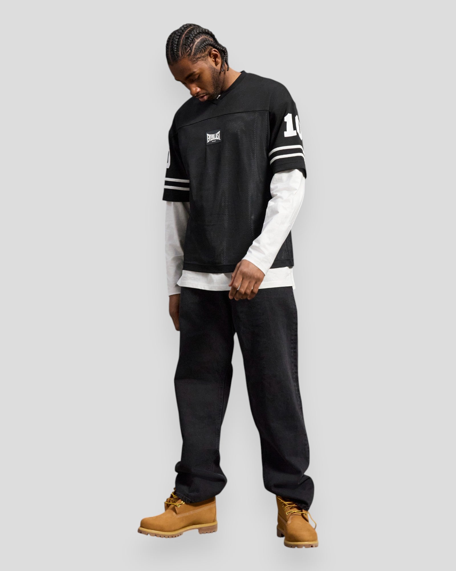 Boxy Football Mesh Jersey SS - Black Beauty