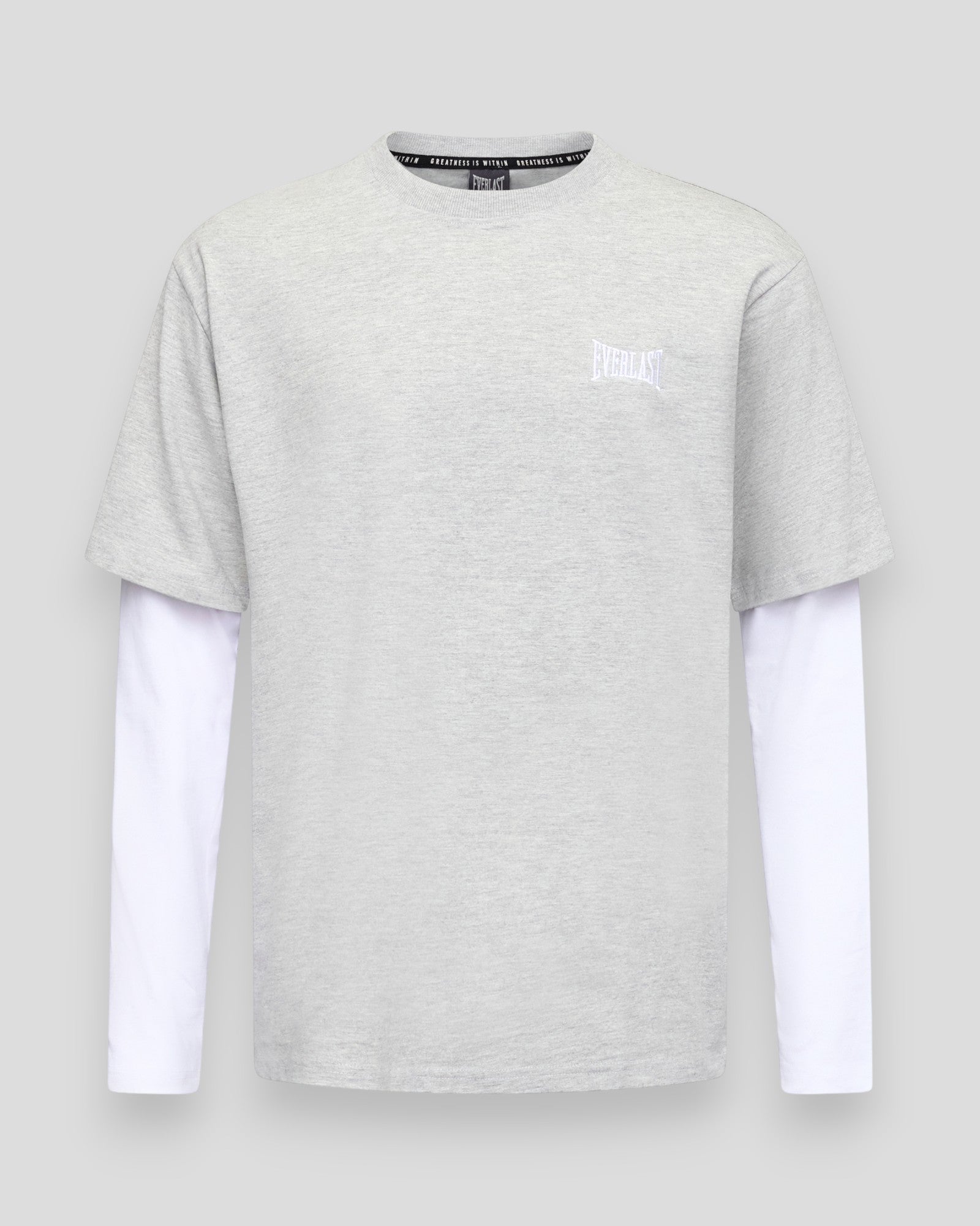 Layered Back Logo LS - Light Grey Melange