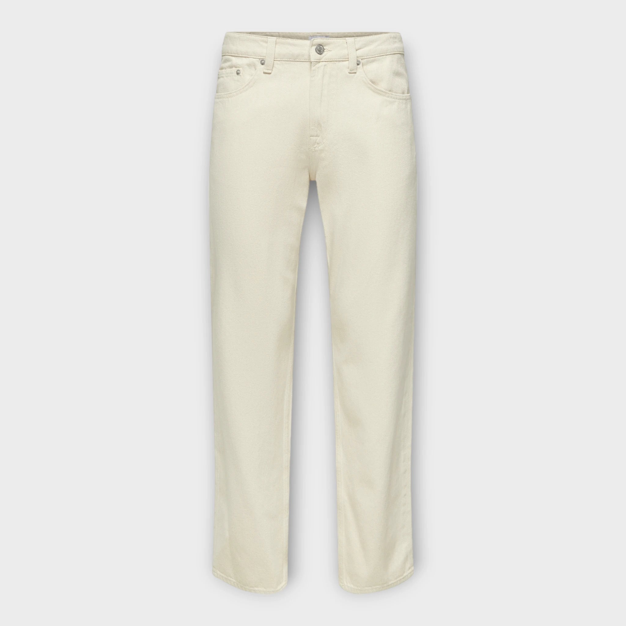 Edge Straight 5917 Jeans Ecru, Sandfarvet Baggy Jeans fra Only And Sons. Her set forfra.