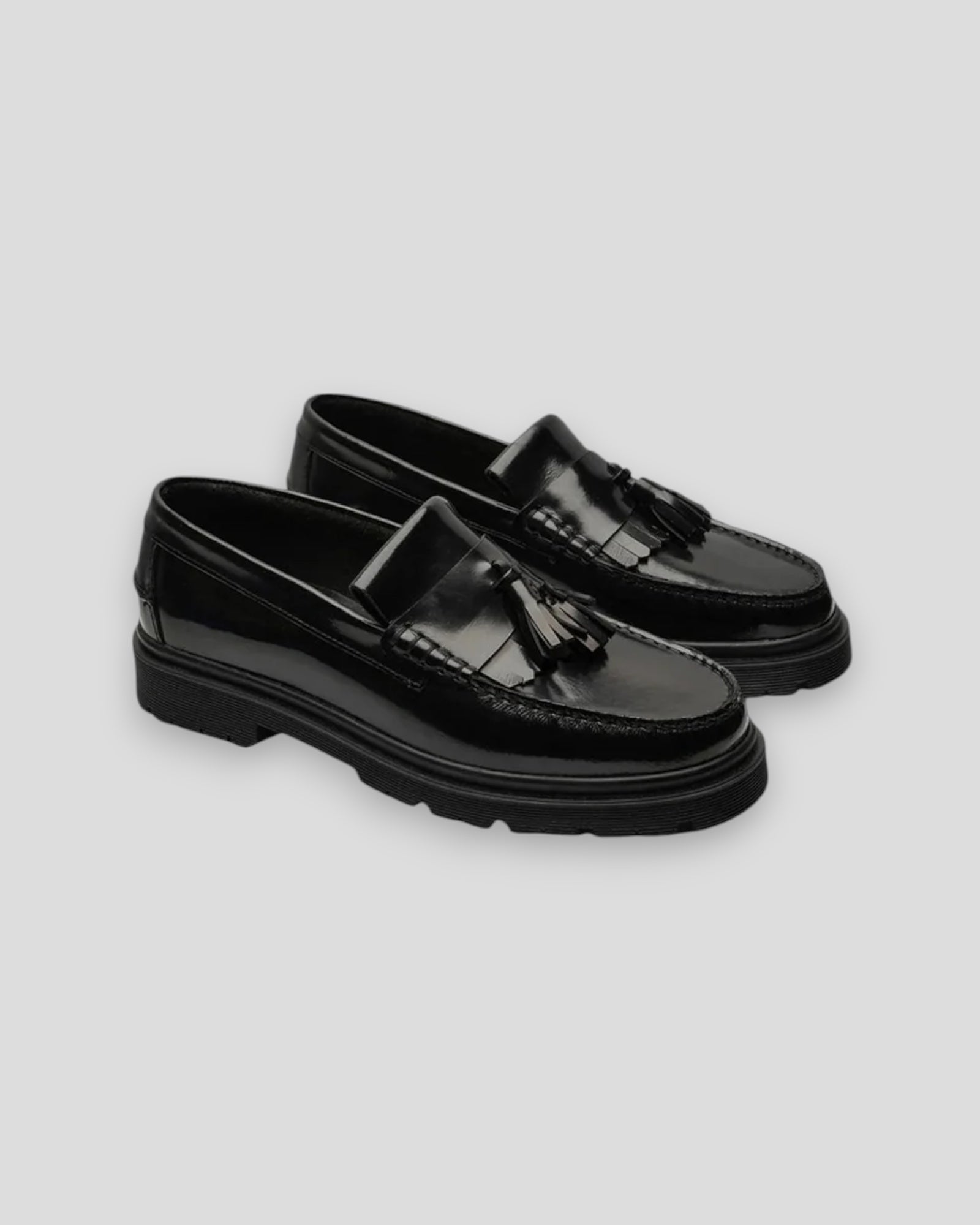 lorida Loafers i Black Polido fra Playboy Footwear – klassiske sorte loafers i blankt læder, perfekt til både hverdag og fest