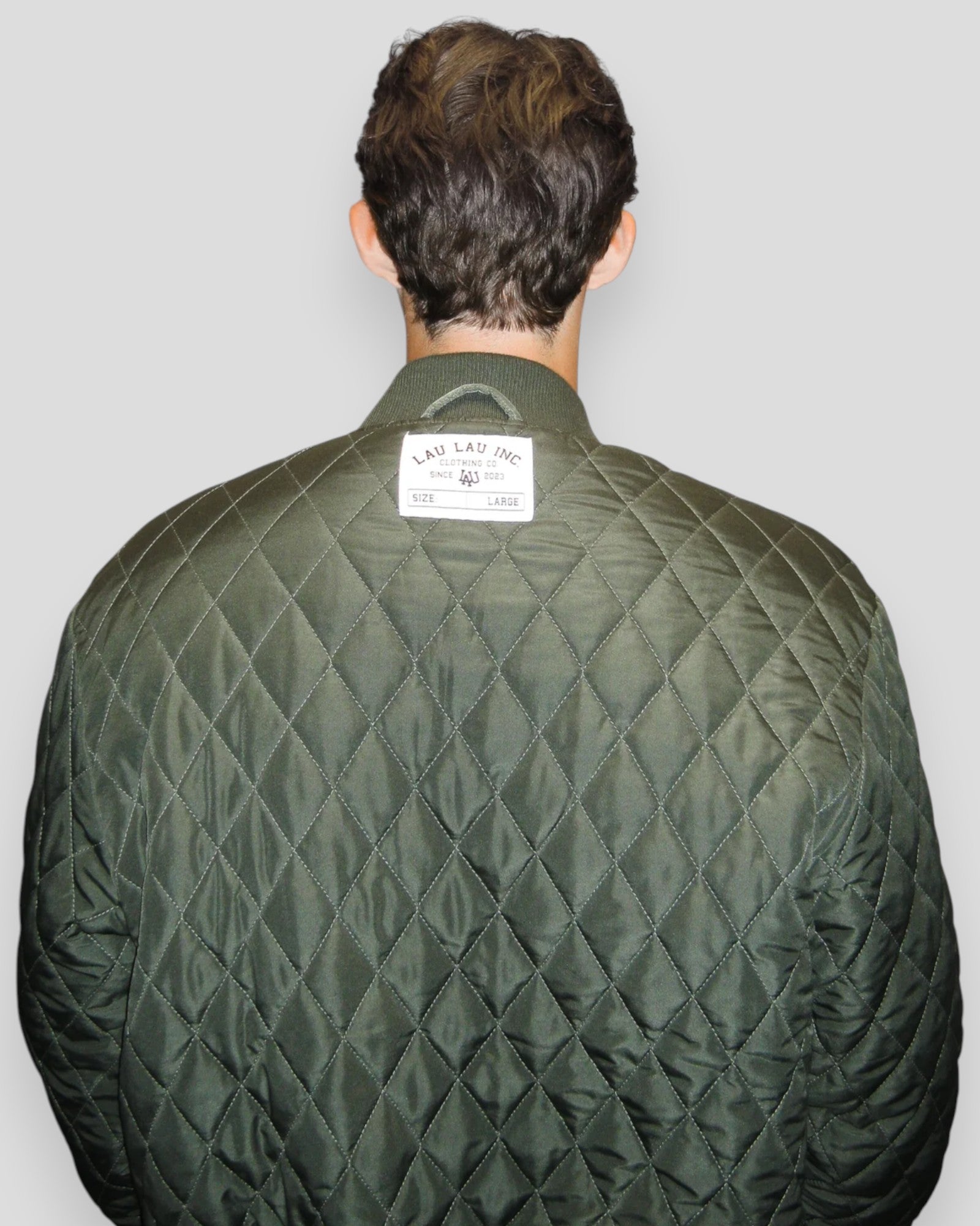 Quilted Varsity Jacket - Green