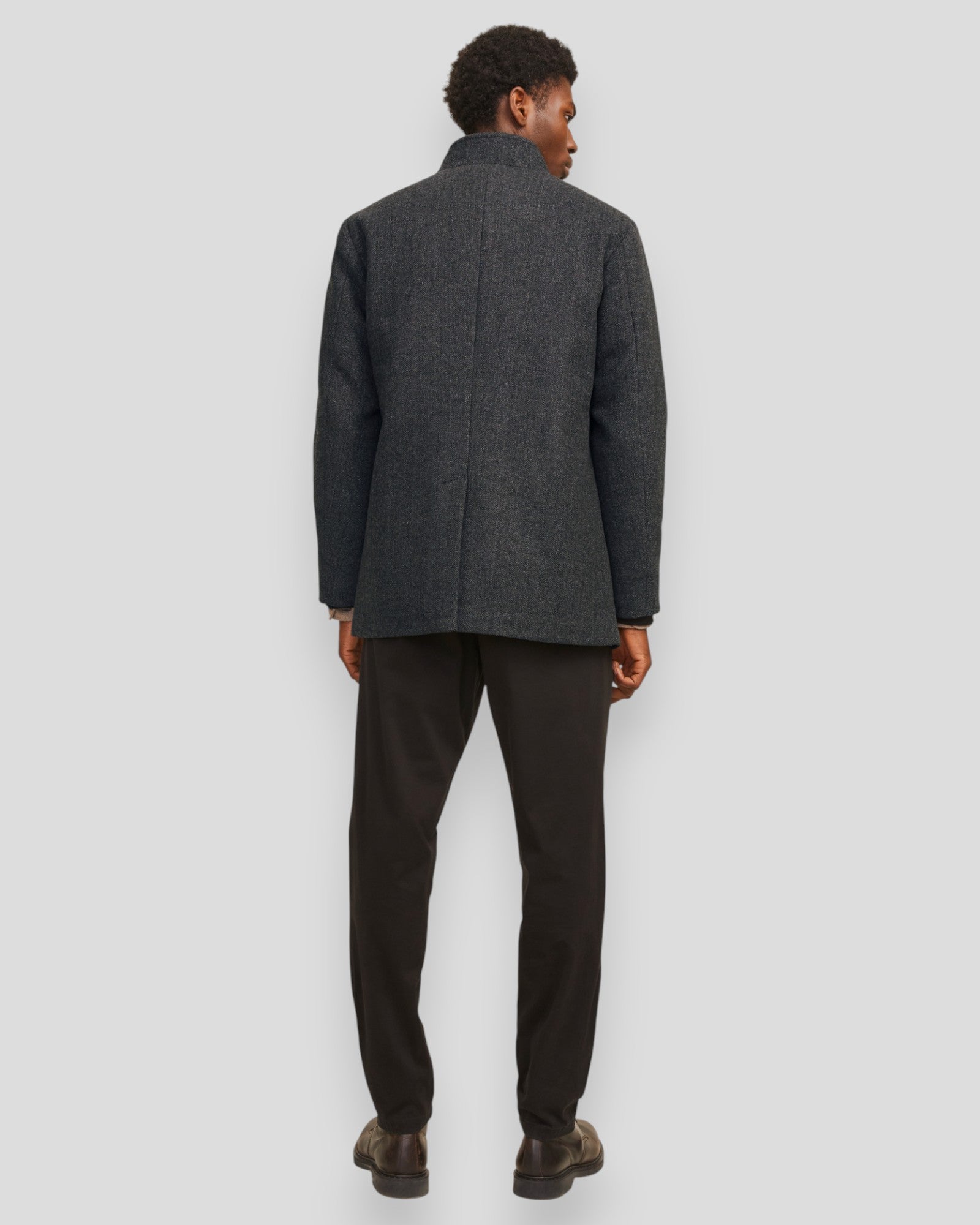 Harrison Wool Blend Jacket - Dark Grey Melange