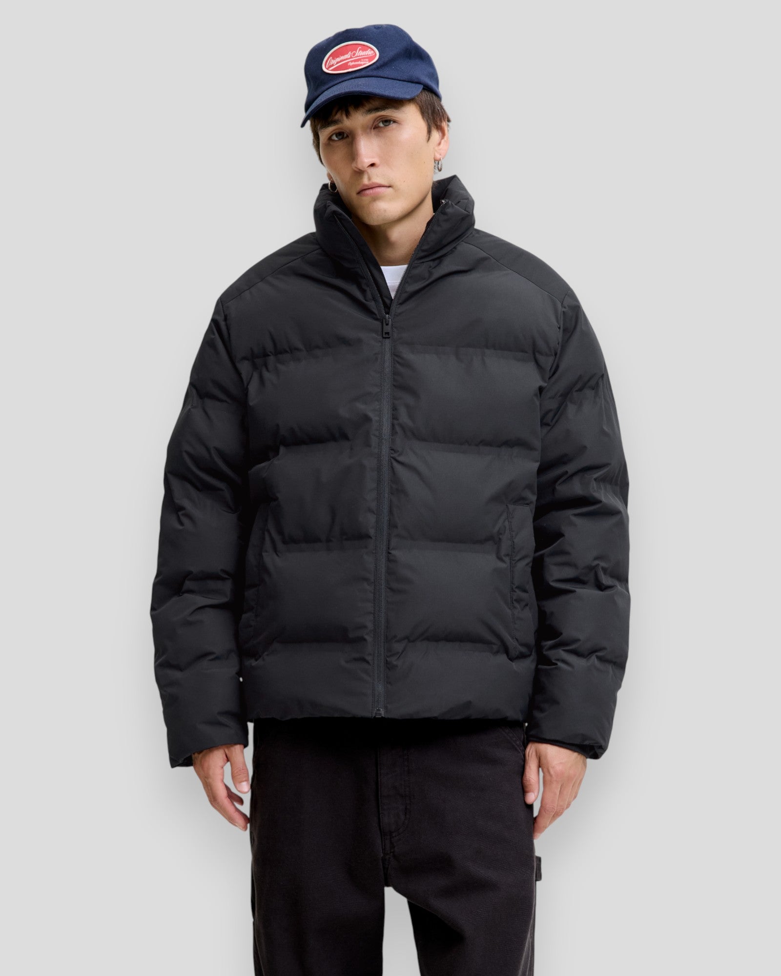 Soho Puffer Collar Jacket - Black