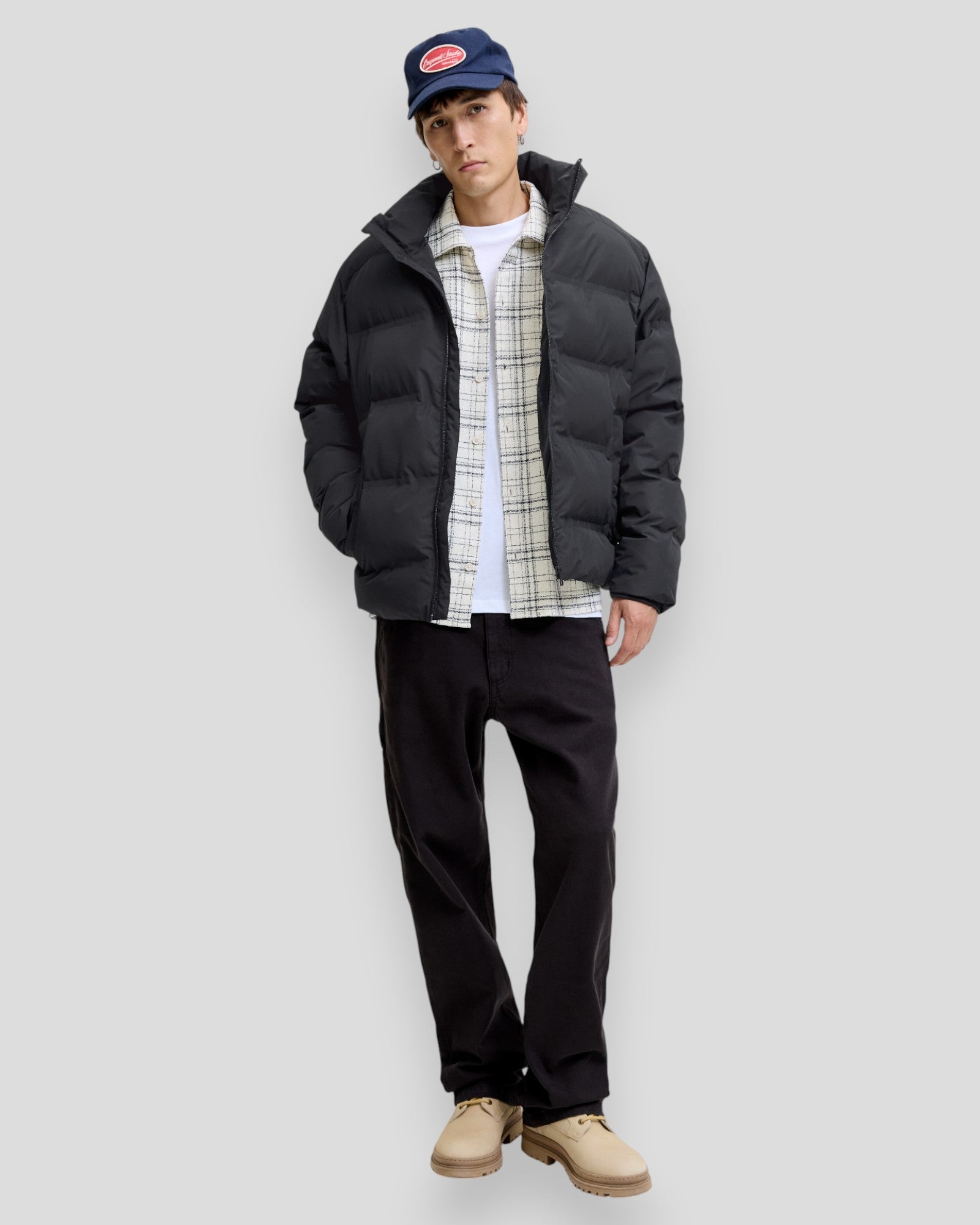 Soho Puffer Collar Jacket - Black