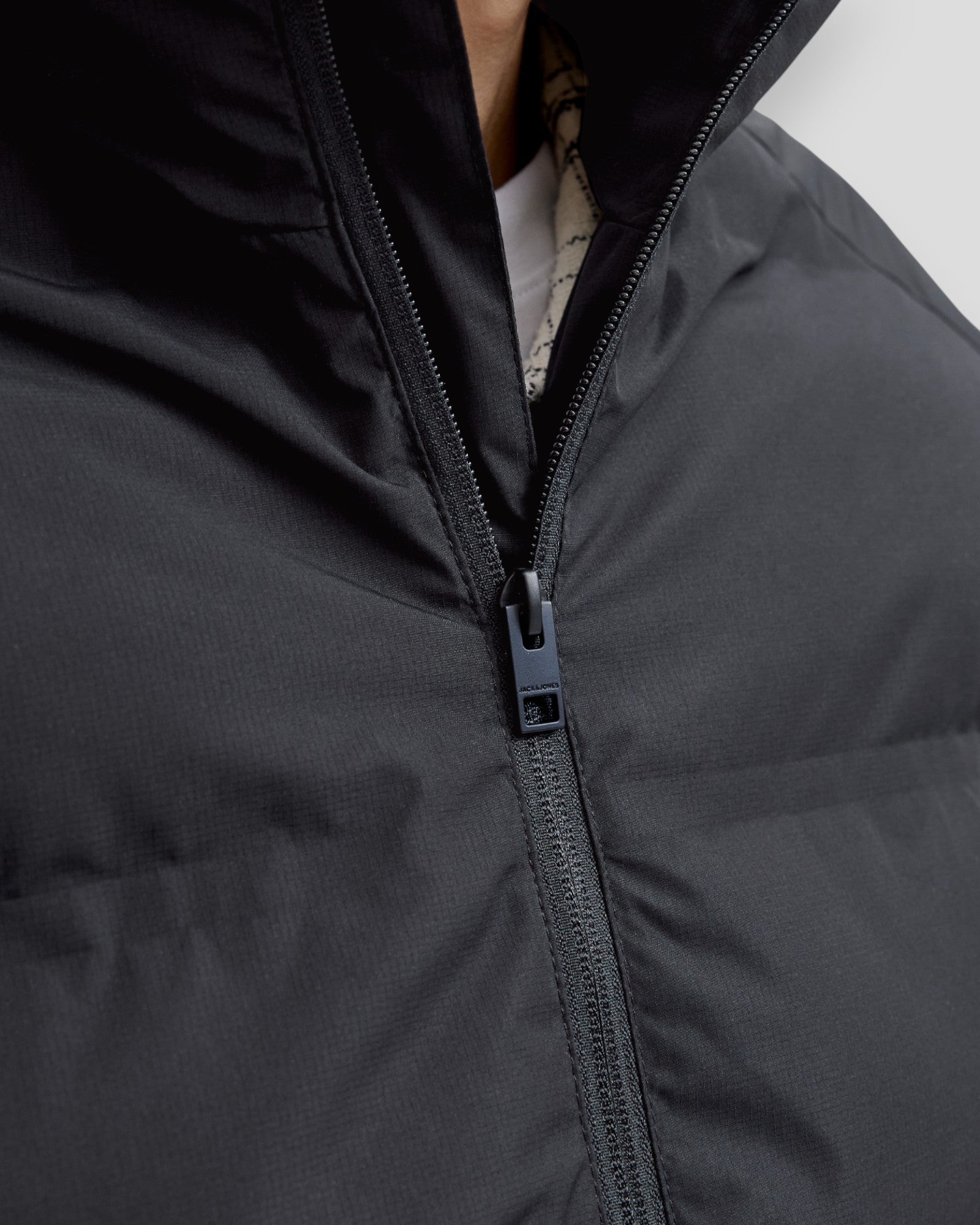 Soho Puffer Collar Jacket - Black