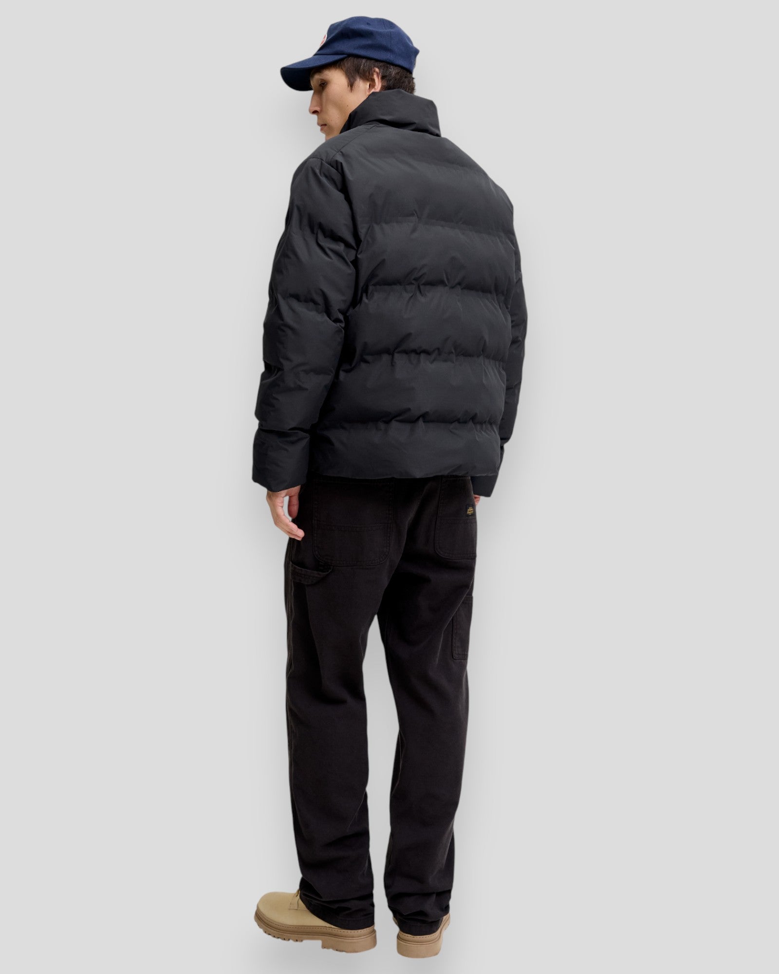 Soho Puffer Collar Jacket - Black