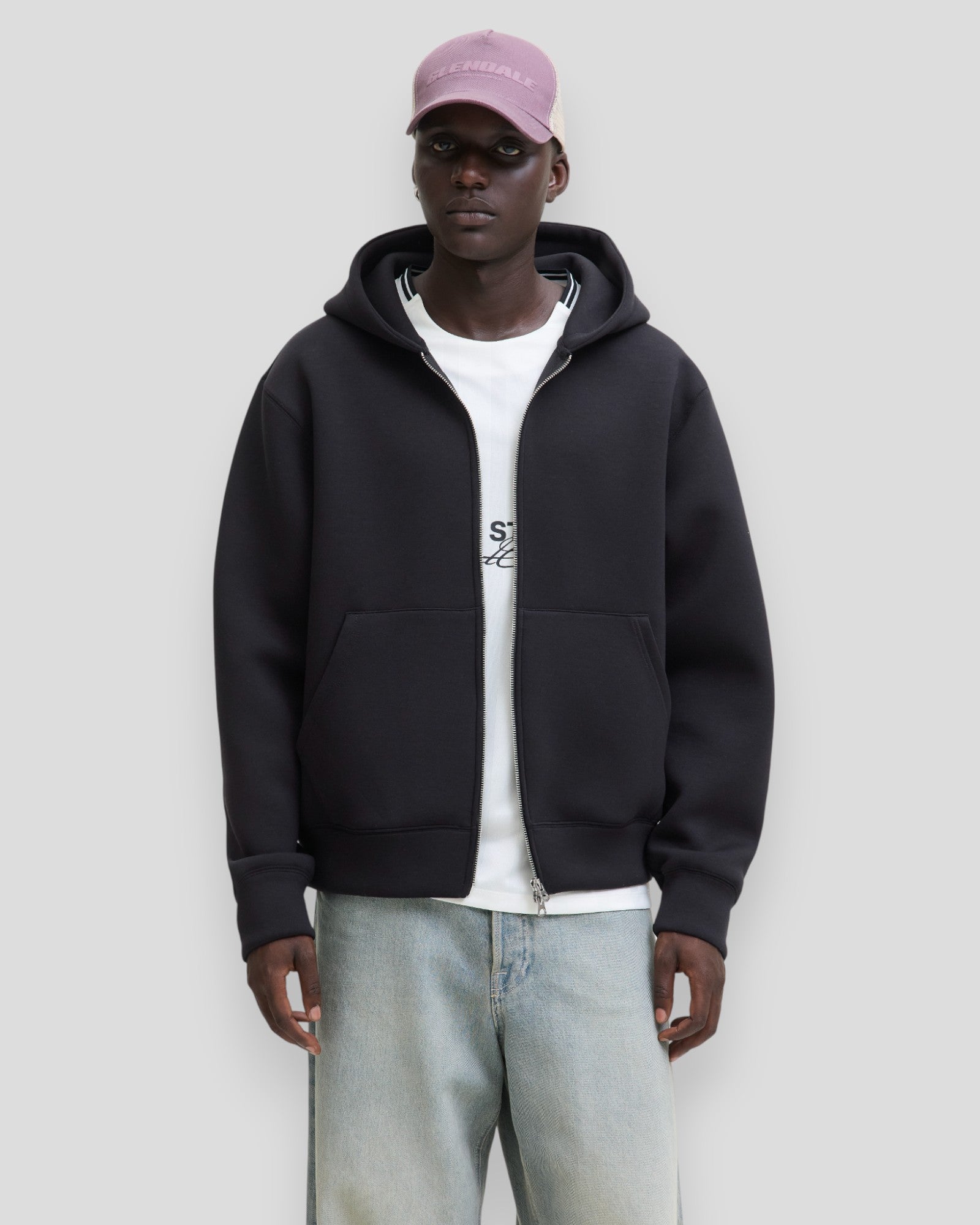 Cover Scuba Sweat Zip Hoodie - Black